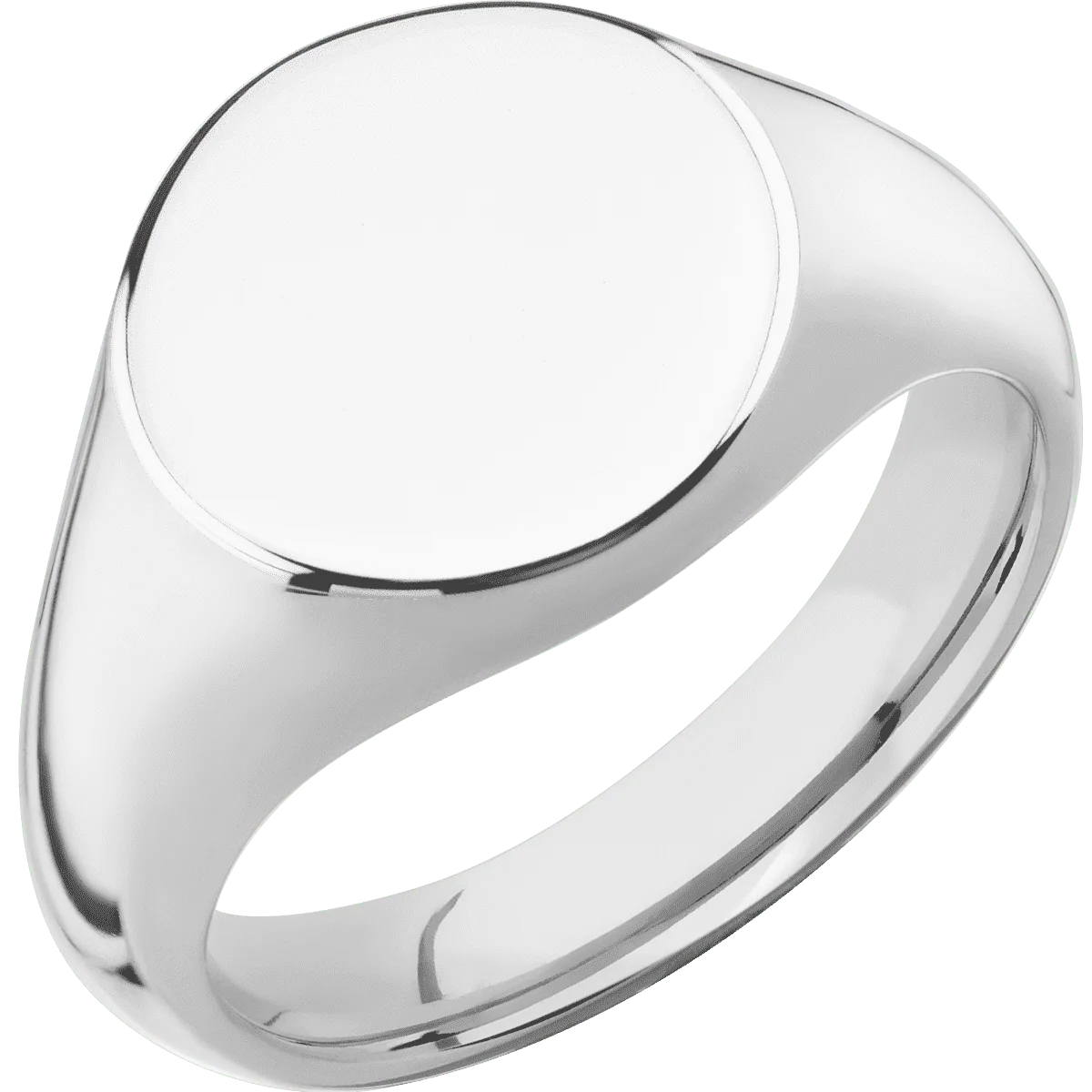 Medium Circle signet ring (14mm) in Cobalt Chrome, with a Wide style band. - Image 2