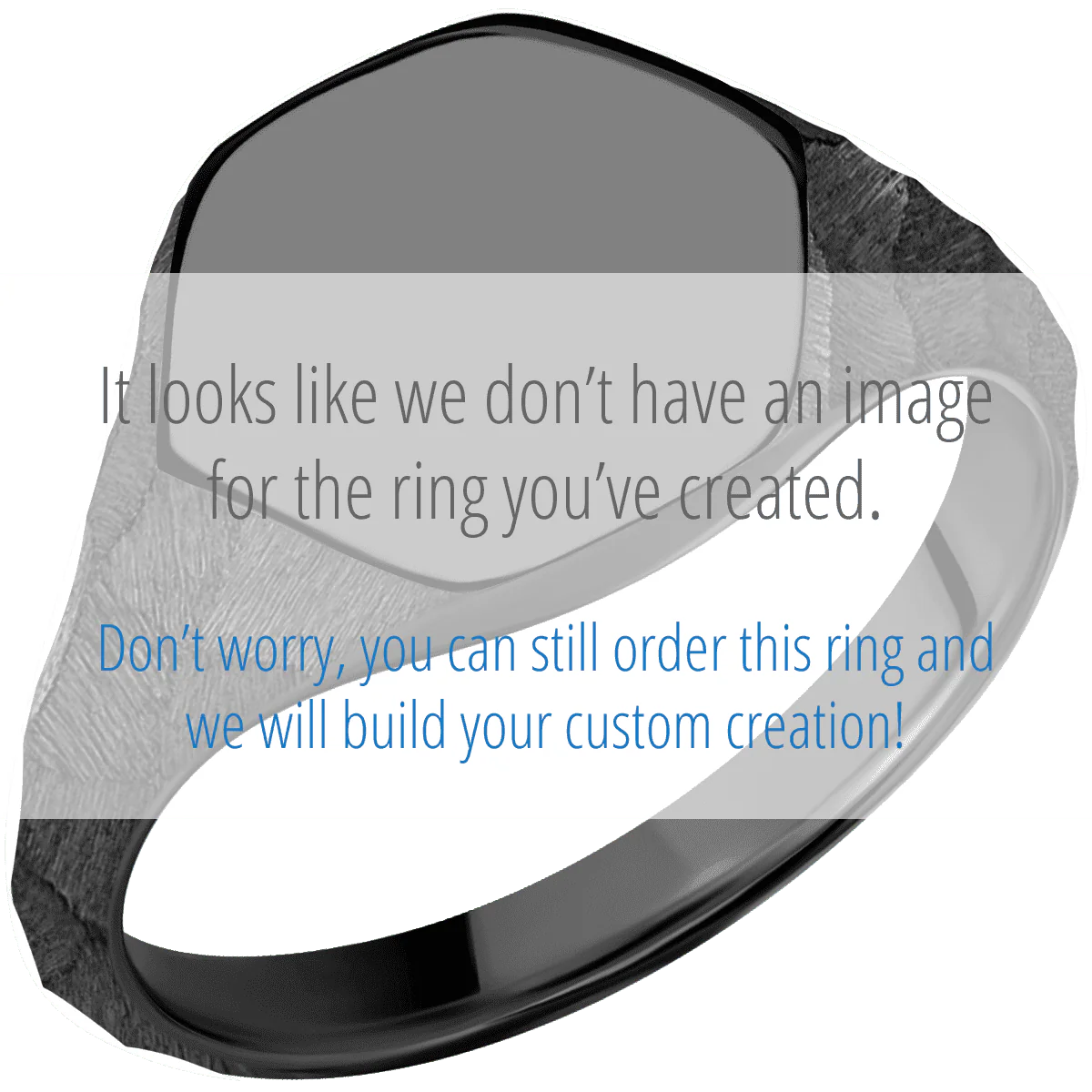 Medium Hexagon signet ring (13.9x12mm) in Zirconium, with a Thin style band, a Red Dino Bone inlay. - Image 2
