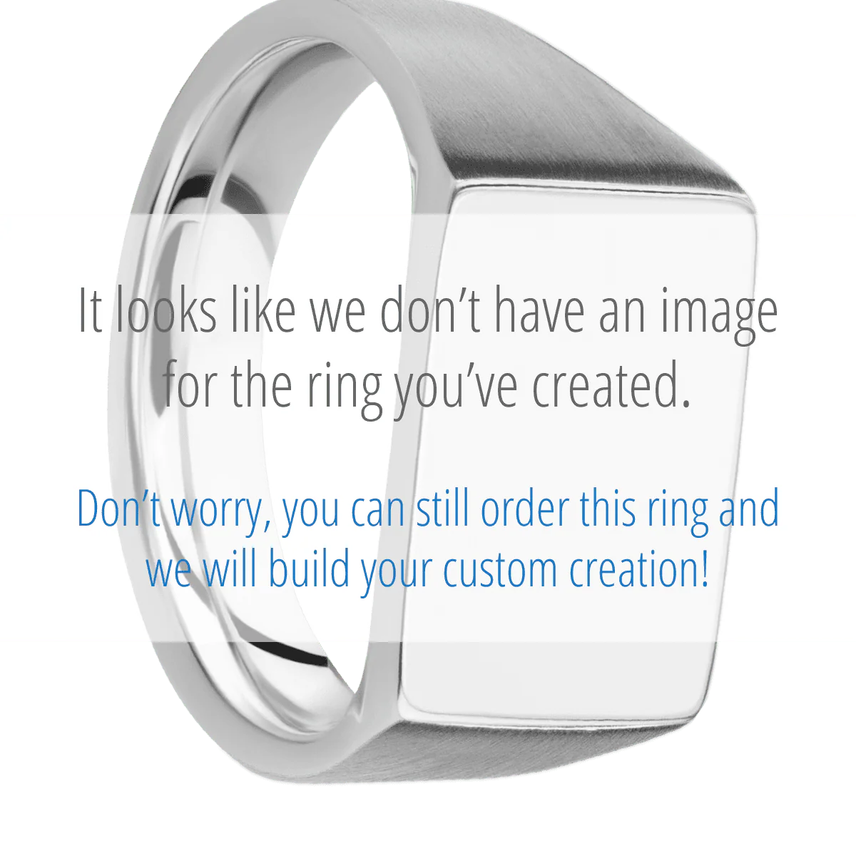 Medium Horizontal Rectangle signet ring (16x11.5mm) in 10K White Gold, with a Wide style band, a Blood Stone inlay.