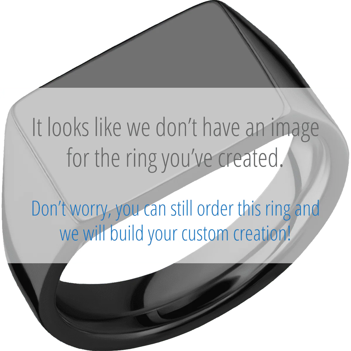 Medium Horizontal Rectangle signet ring (16x11.5mm) in Zirconium, with a Wide style band, a Teak inlay. - Image 2