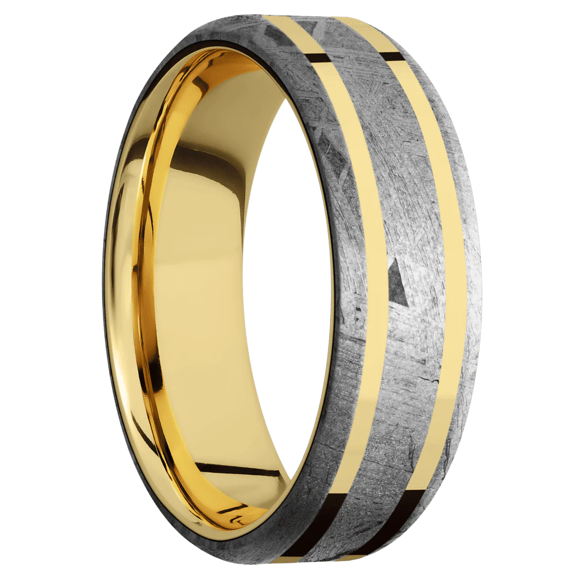 Meteorite + None Finish + 18K Yellow Gold