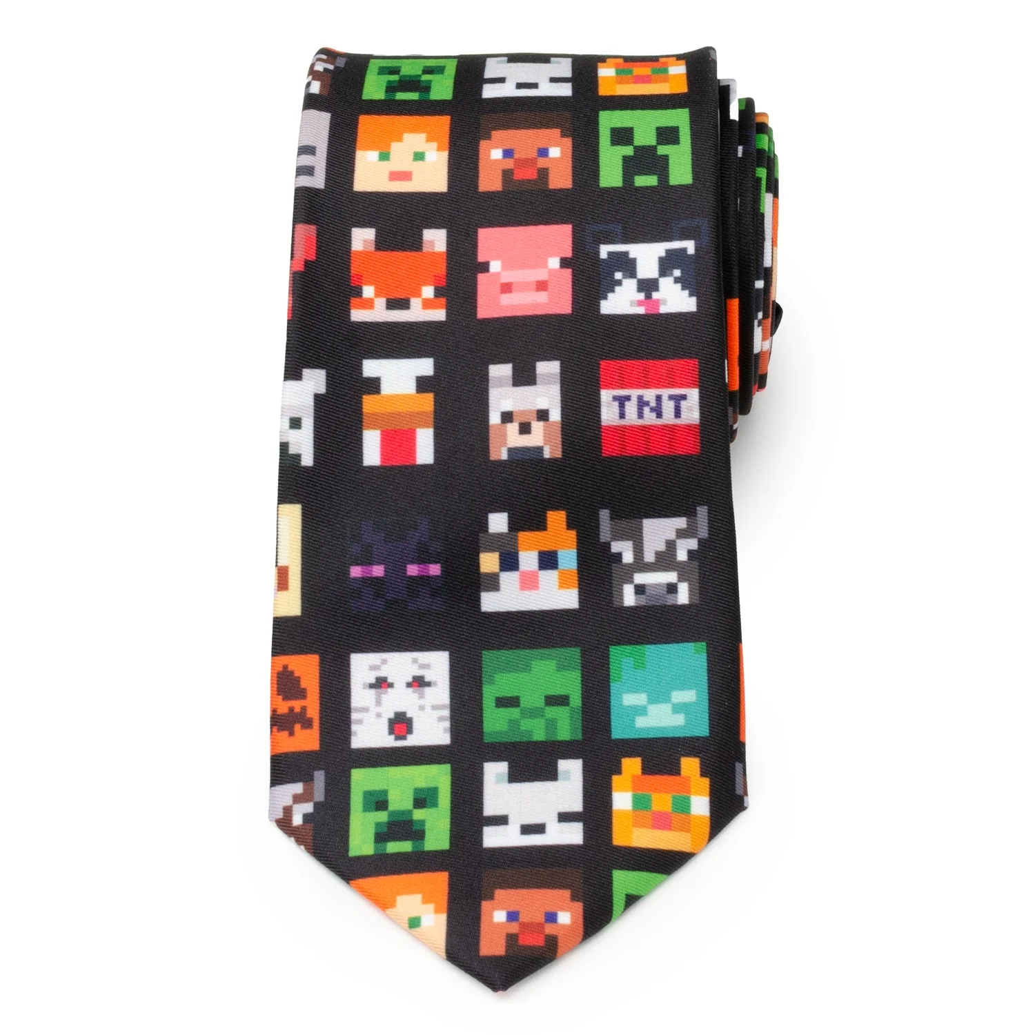 Minecraft Character Black Men's Tie - Image 3