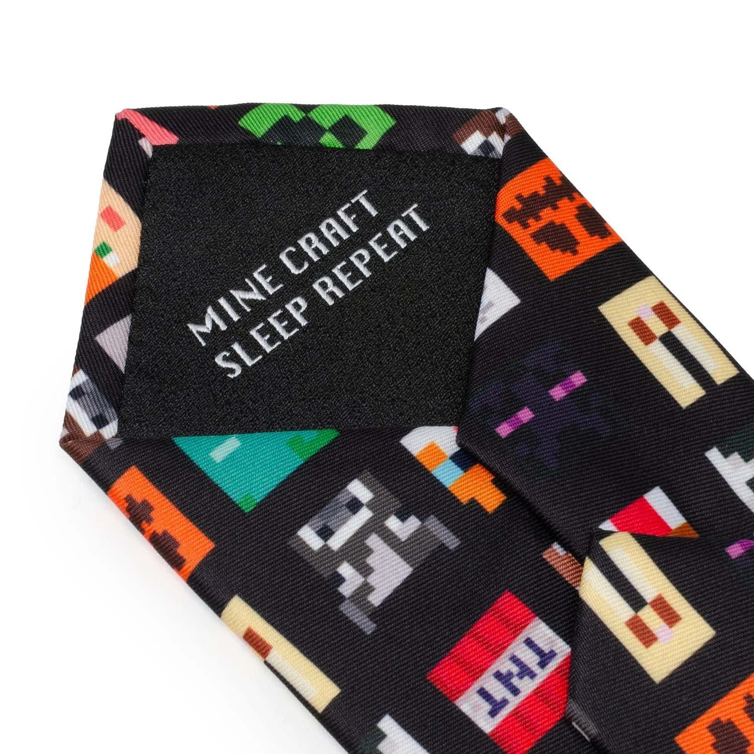 Minecraft Character Black Men's Tie - Image 6