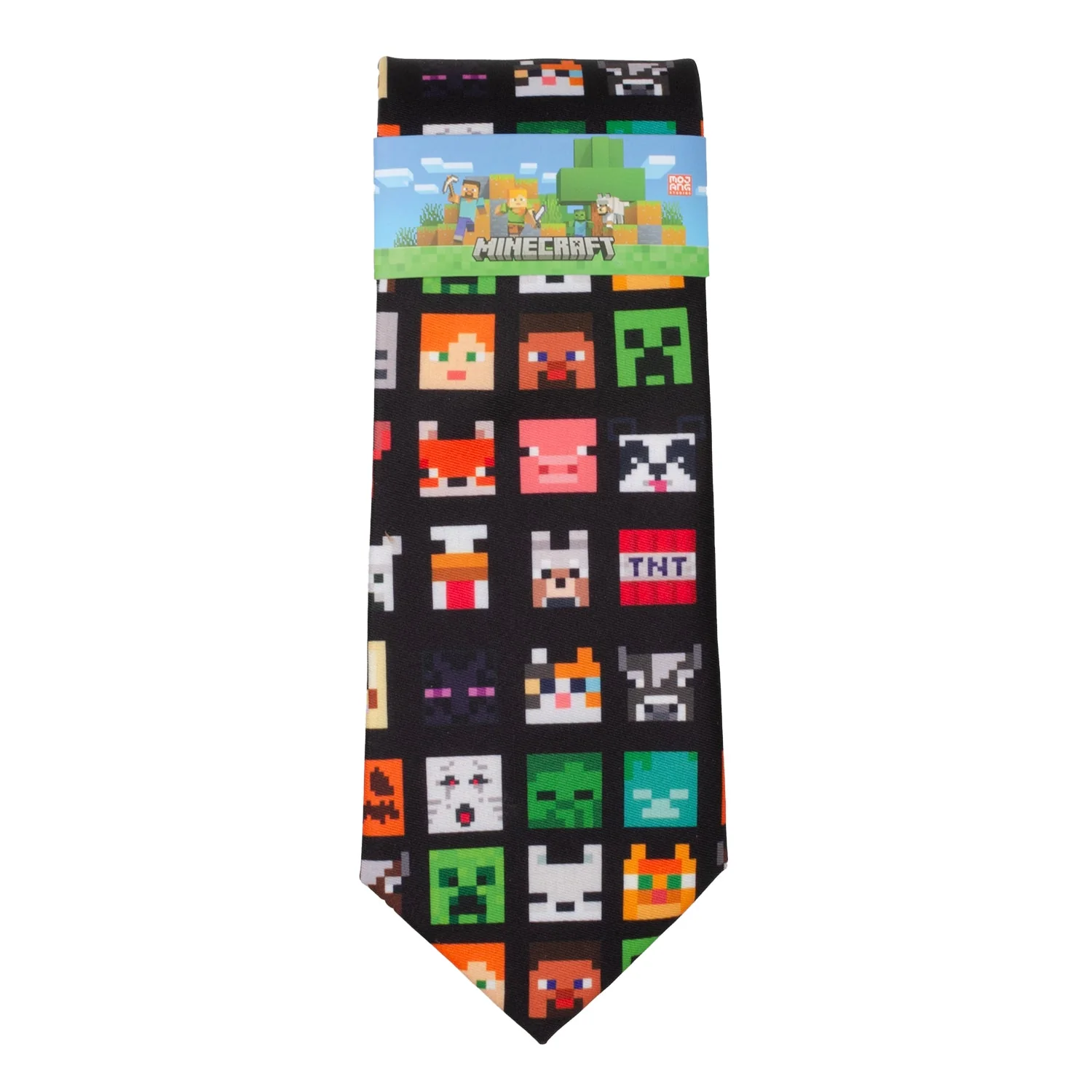 Minecraft Character Black Men's Tie - Image 7