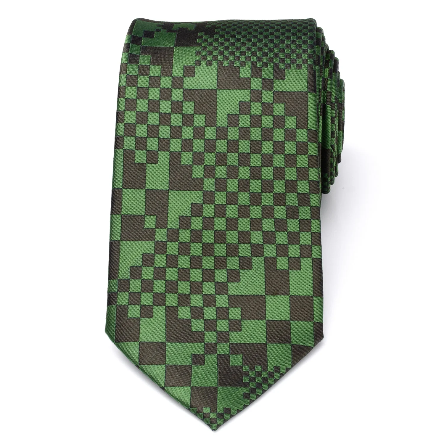 Minecraft Pixelated Creeper Green Men's Tie - Image 3