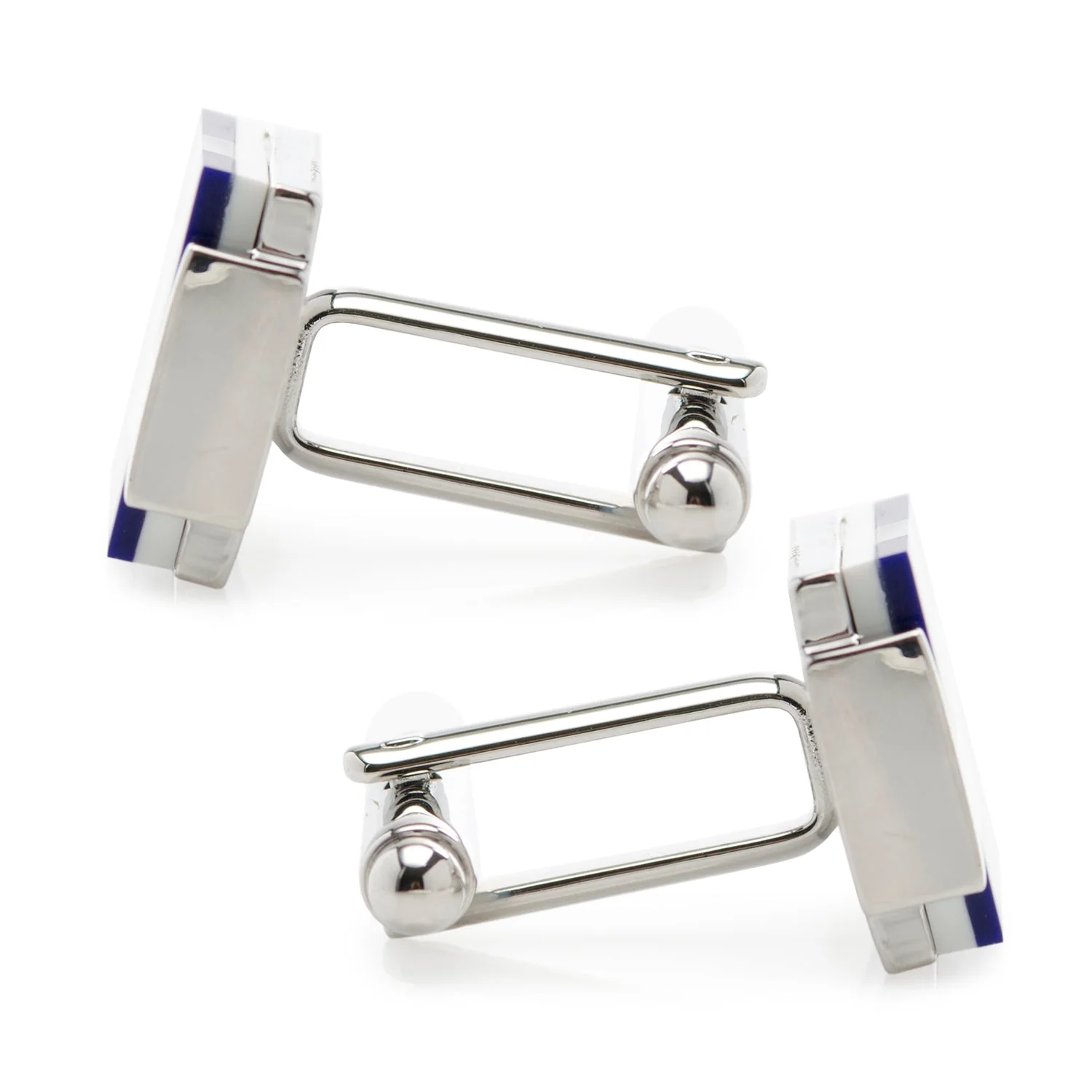 Mother of Pearl and Lapis Blue Windmill Square Cufflinks - Image 3