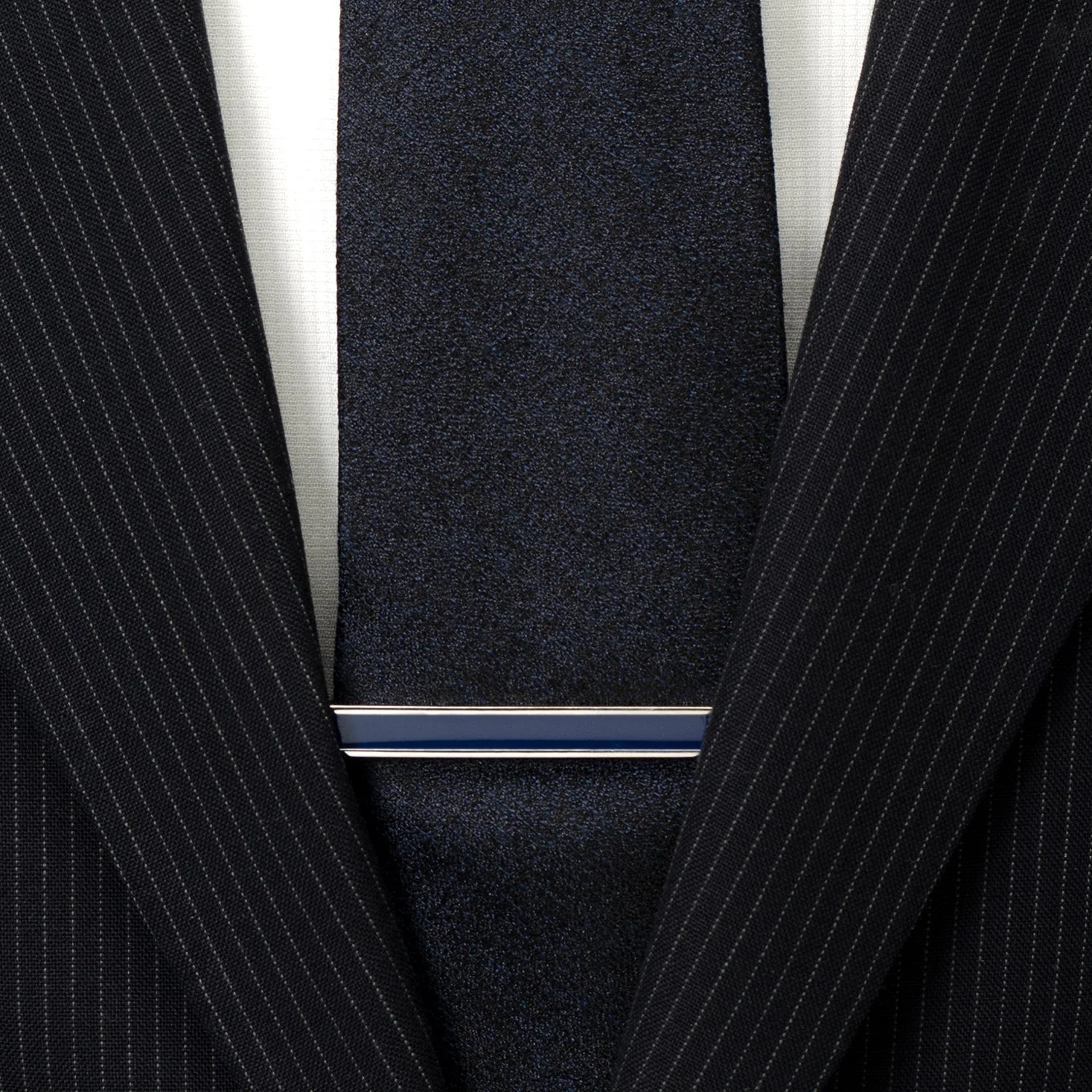 Navy Enamel Inlaid Tie Clip - Image 2