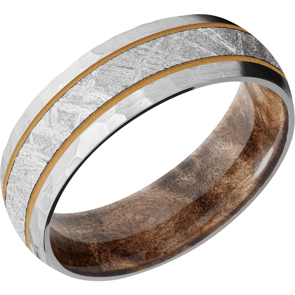 Palladium Silver + Hammer Finish + Maple Burl - Image 2