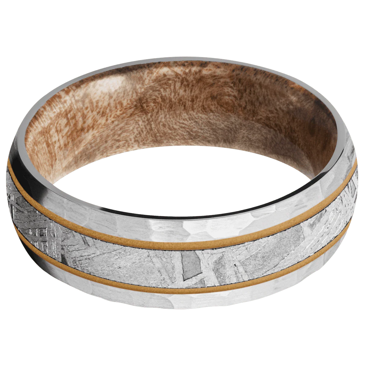 Palladium Silver + Hammer Finish + Maple Burl - Image 3