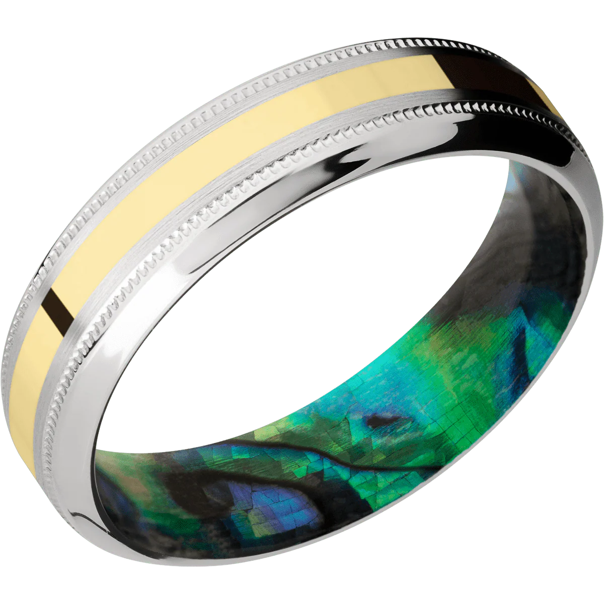 Palladium Silver + Satin , Polish Finish + Abalone - Image 2