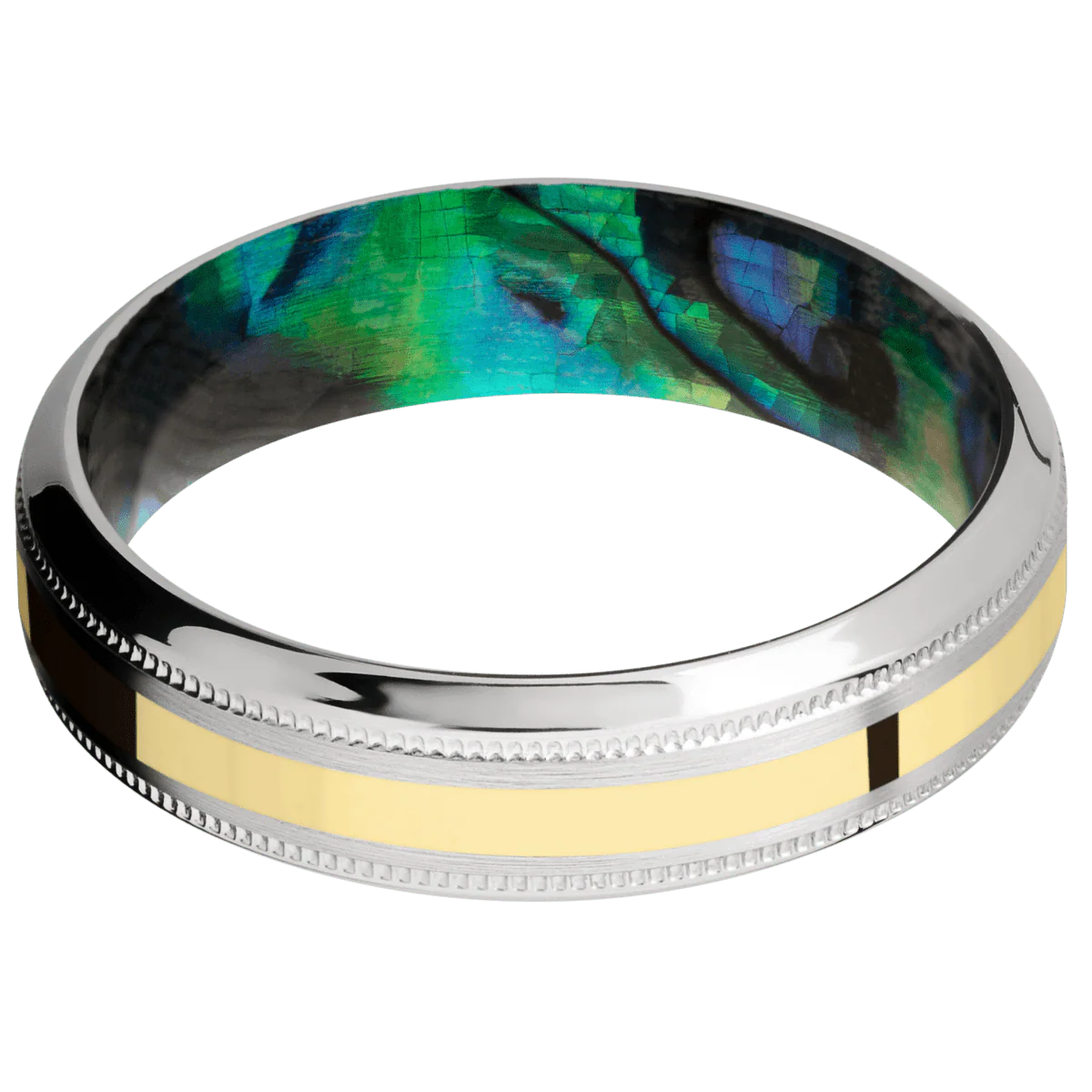 Palladium Silver + Satin , Polish Finish + Abalone - Image 3
