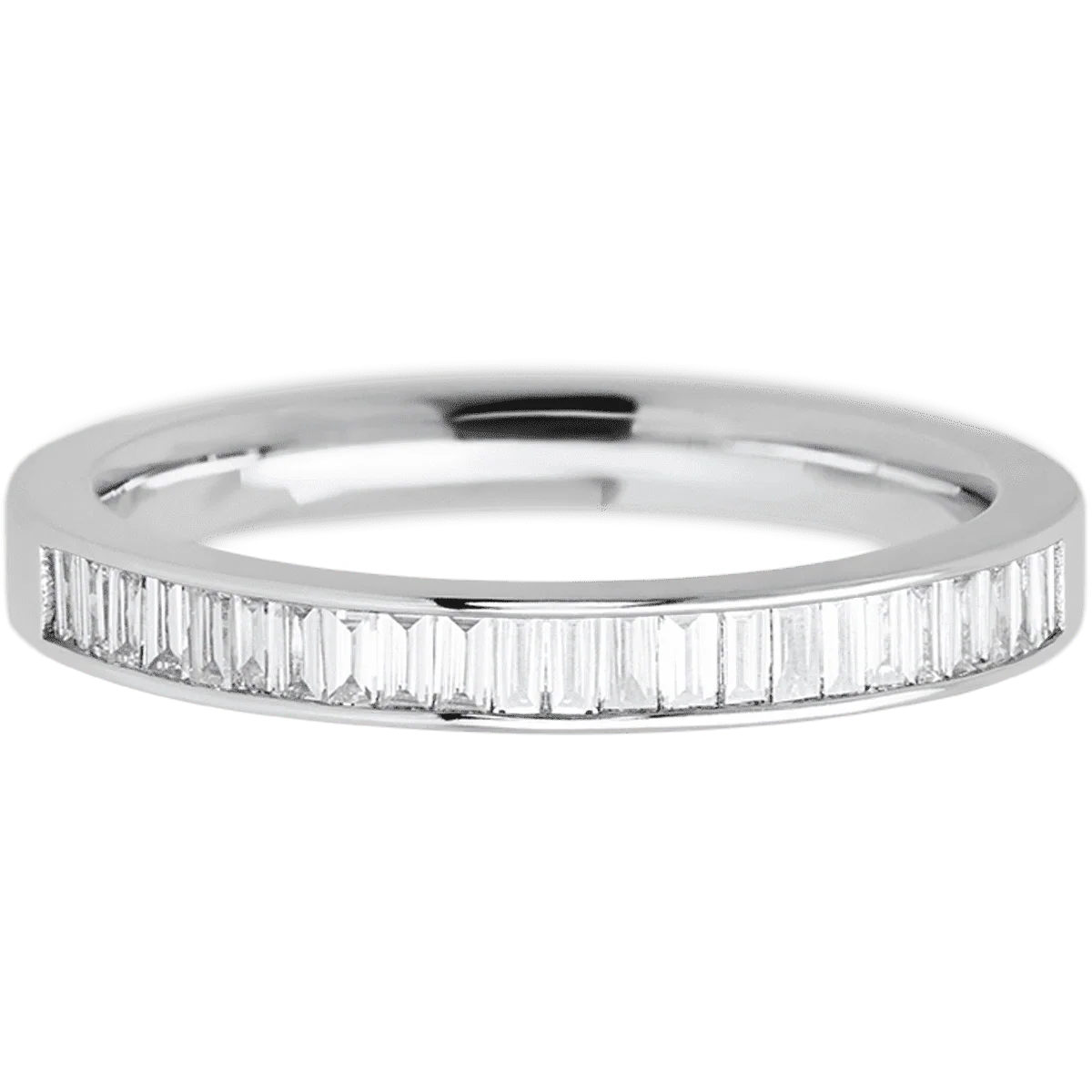 Platinum band with 31 Baguette Lab Grown Diamond having TCW-.62 - Image 2