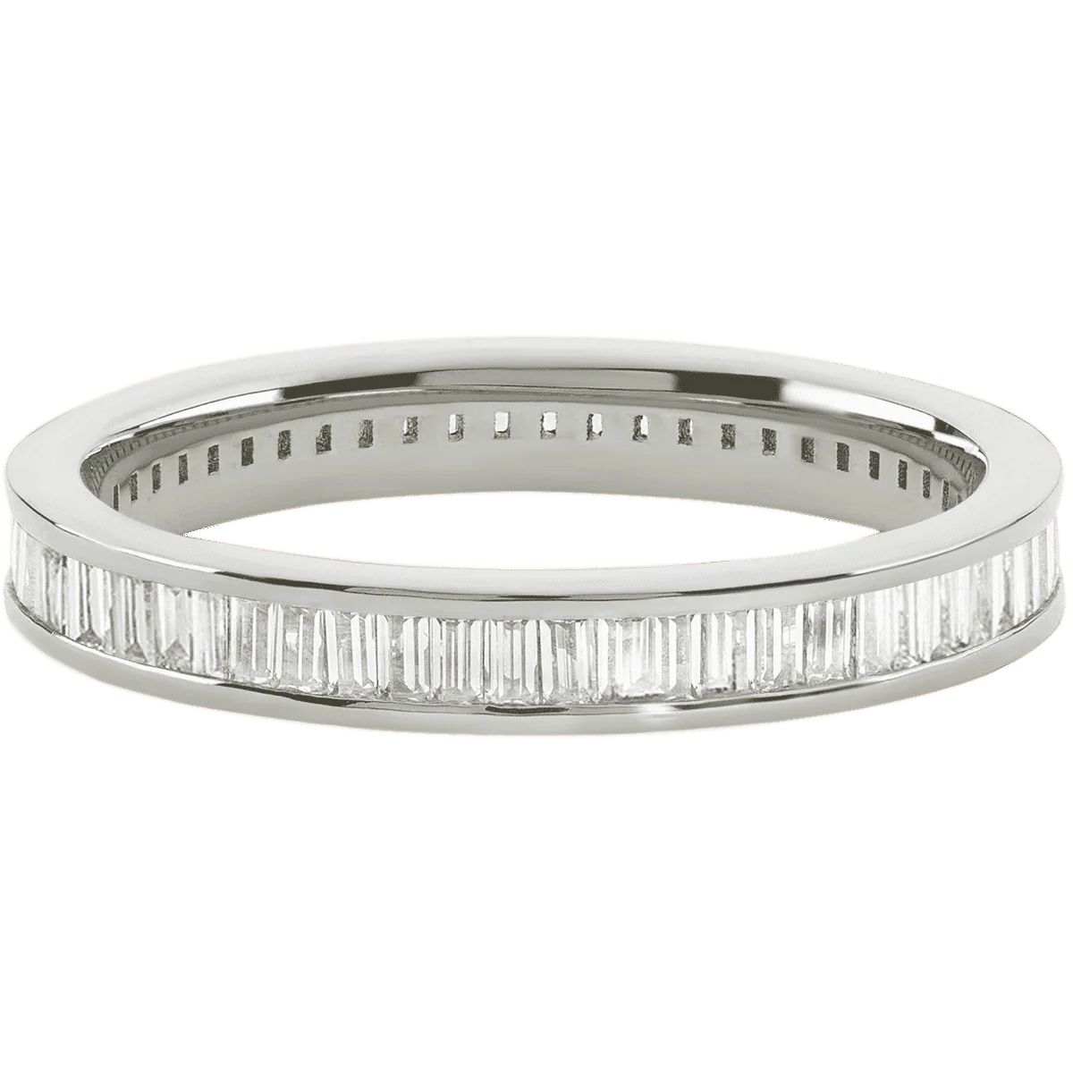 Platinum band with 64 Baguette Lab Grown Diamond having TCW-1.28 - Image 2