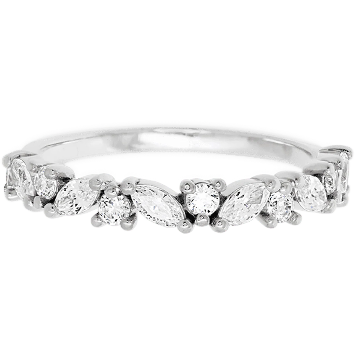 Platinum band with 7 Round and 6 Marquise Lab Grown Diamond having TCW-.81 - Image 2
