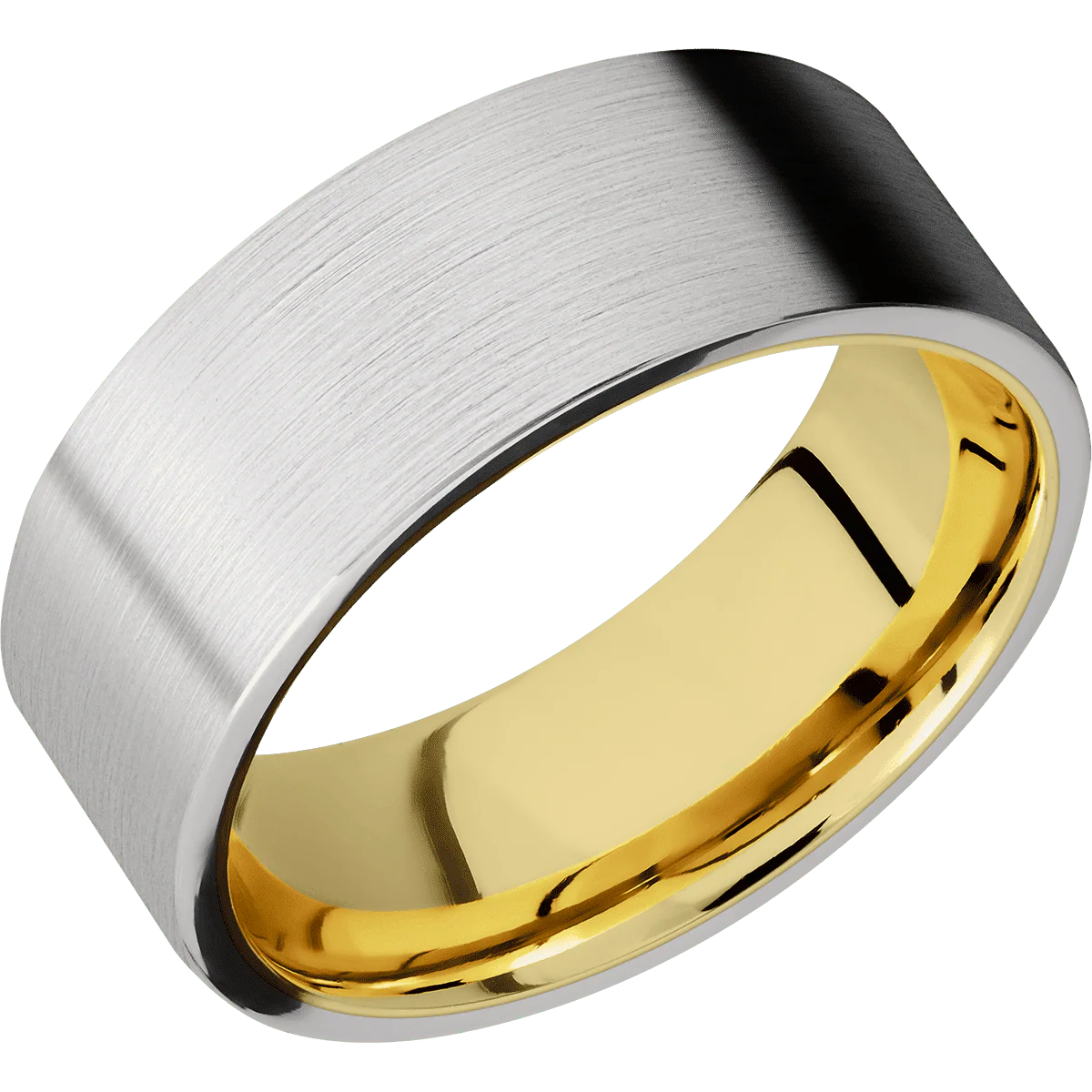 Platinum + Satin Finish + 10K Yellow Gold - Image 2