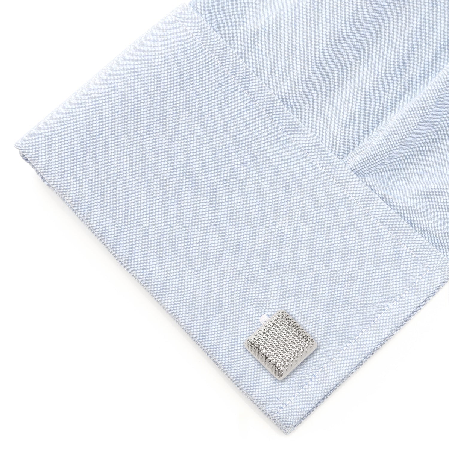 Silver Textured Square Cufflinks - Image 3