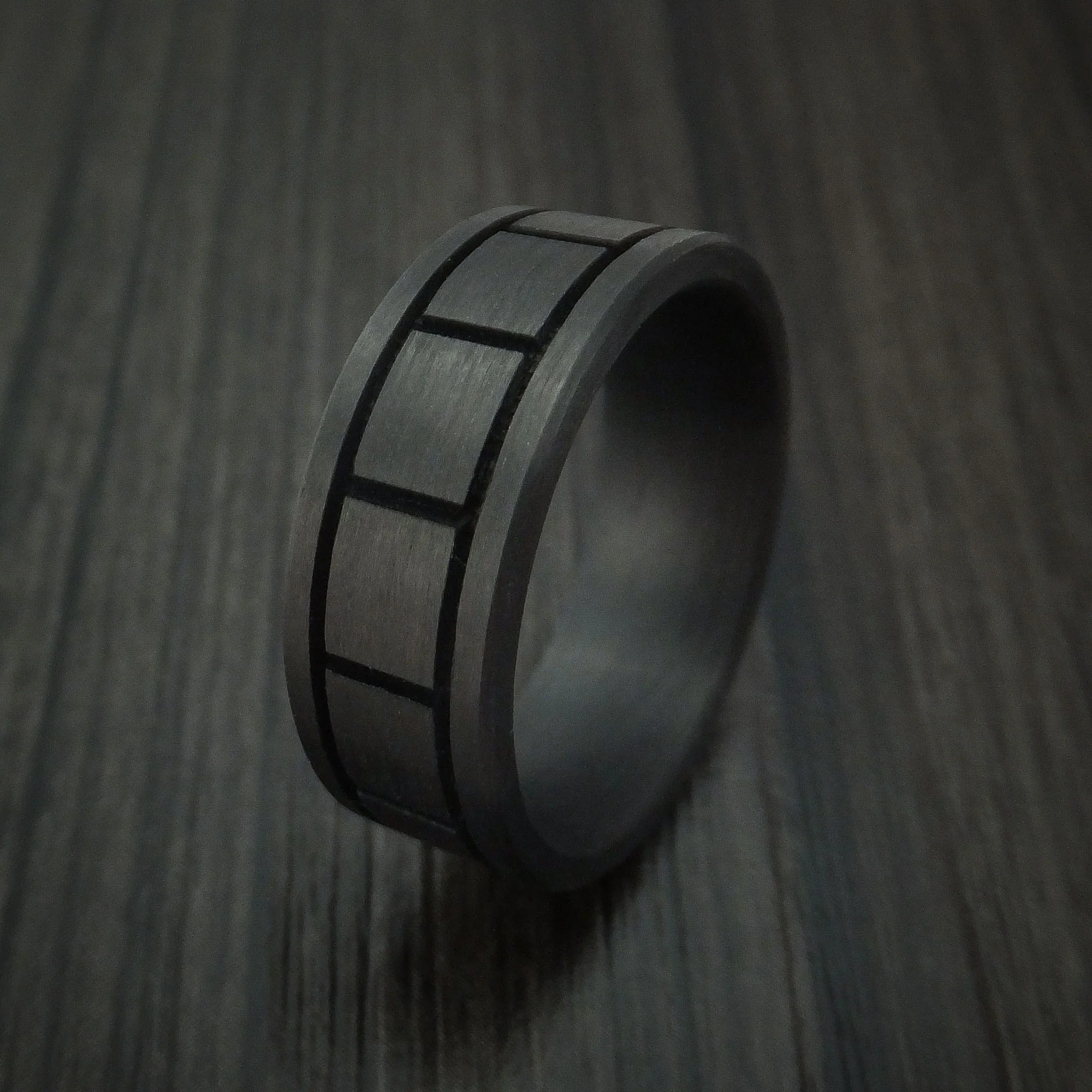Solid Carbon Fiber Men's Ring Custom Made Pattern Band - Image 4