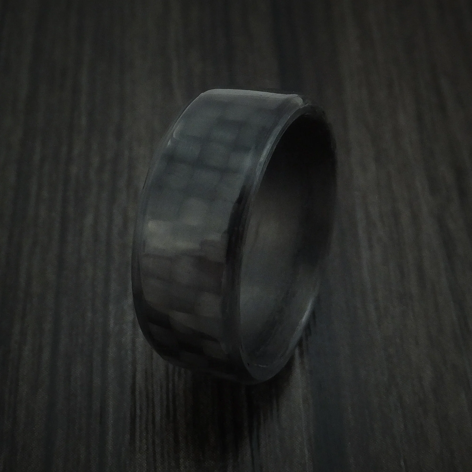 Solid Carbon Fiber Men's Ring Custom Made Pattern Band - Image 4