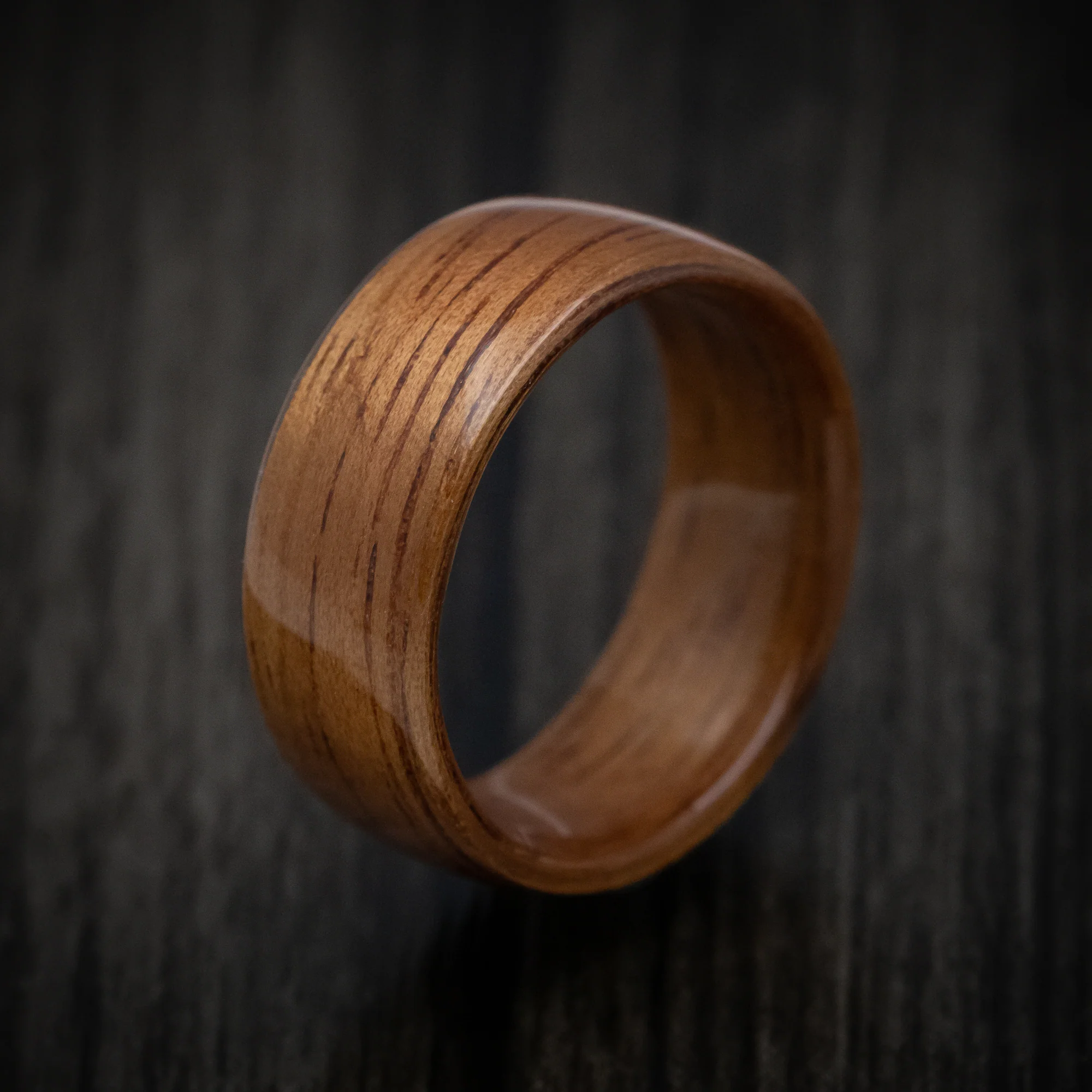 Solid Koa Wood Men's Ring Handmade Band - Image 4