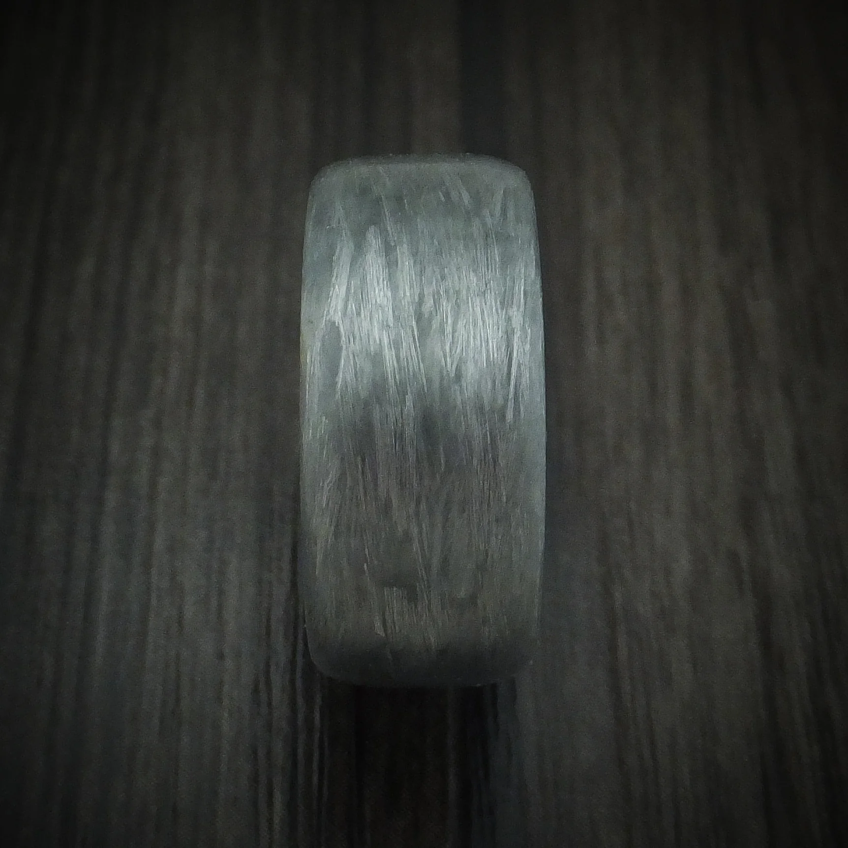 Solid Silver Texalium Carbon Fiber Men's Ring Custom Made Pattern Band - Image 3