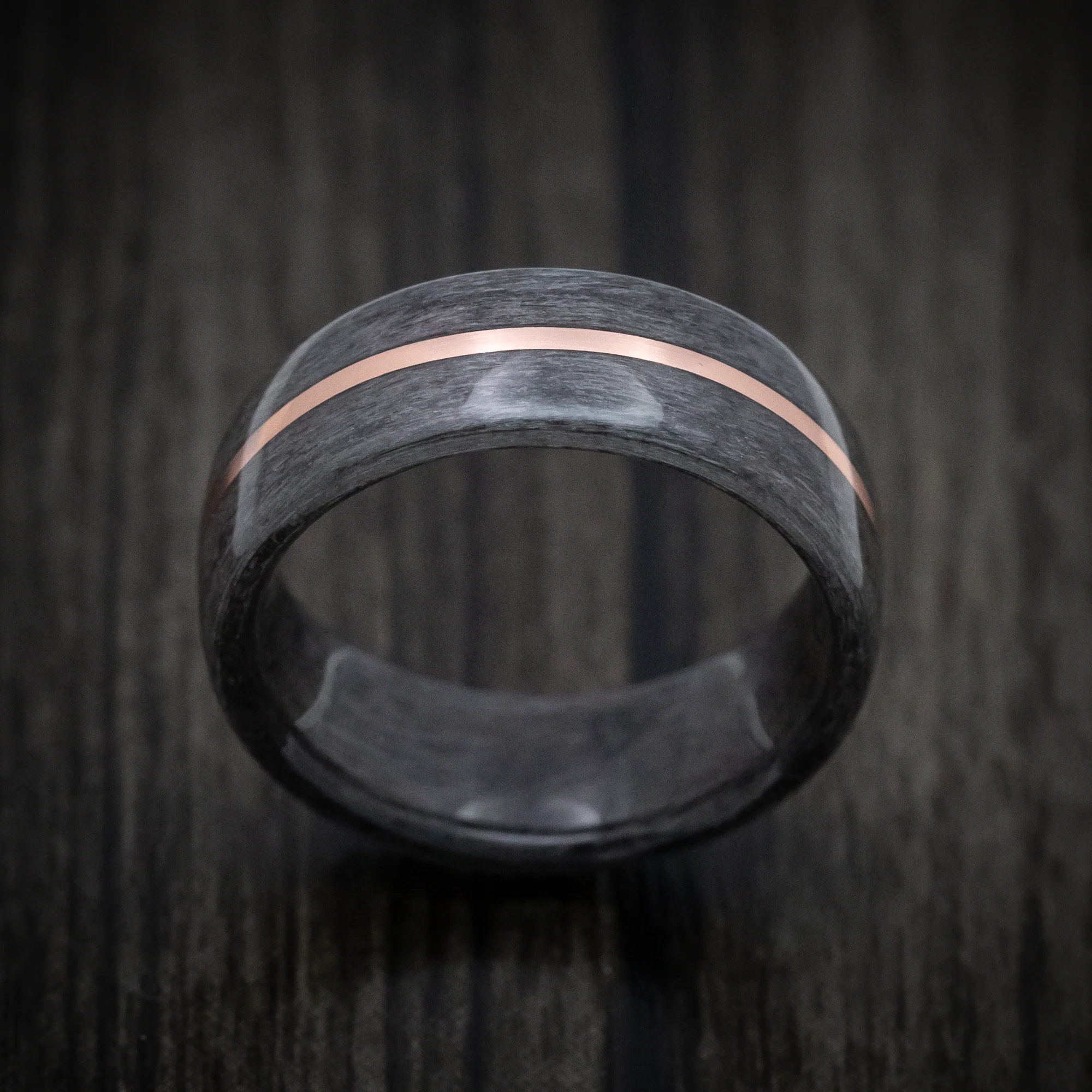 Solid Wood Men's Band with Copper Inlay - Image 2