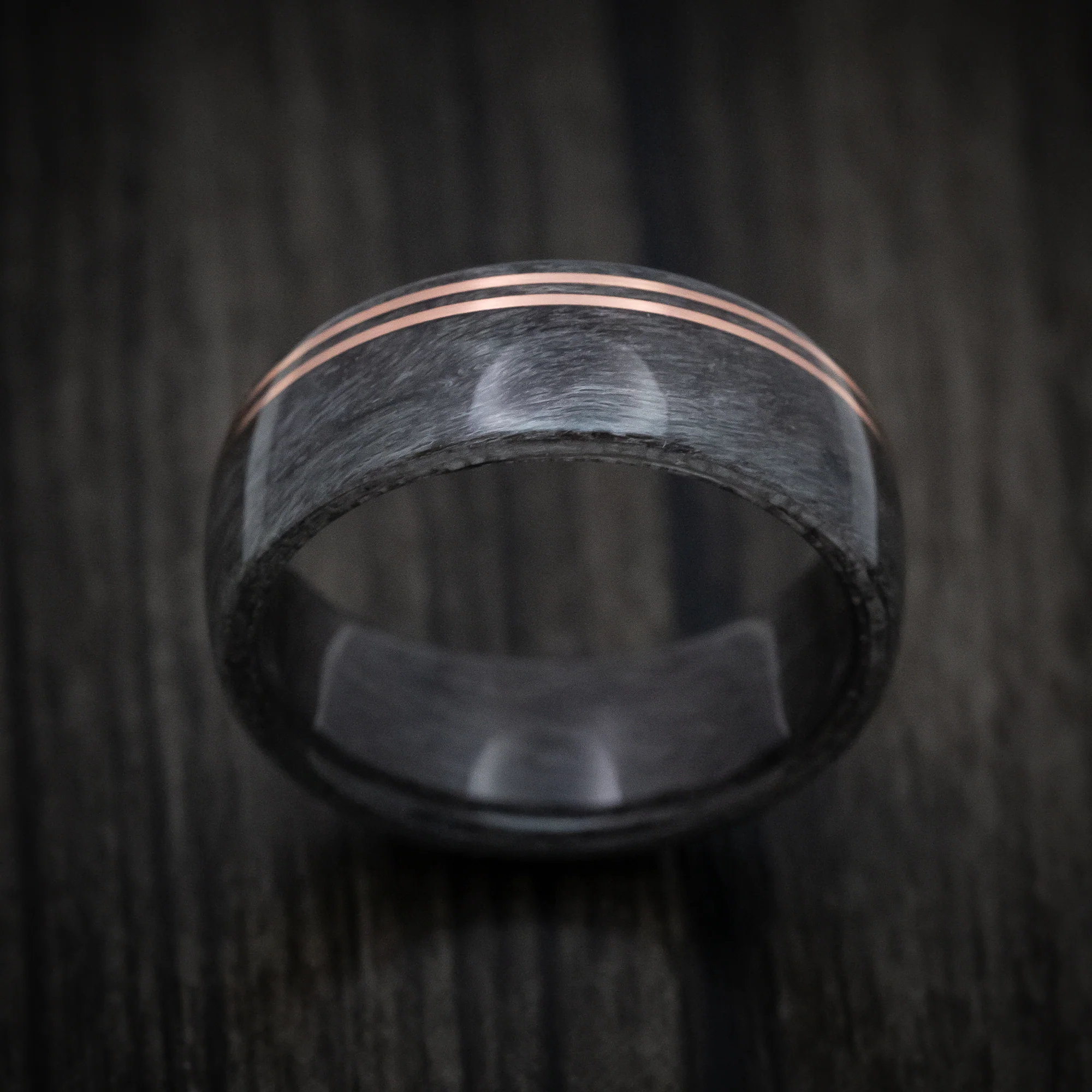 Solid Wood Men's Band with Copper Inlays - Image 2