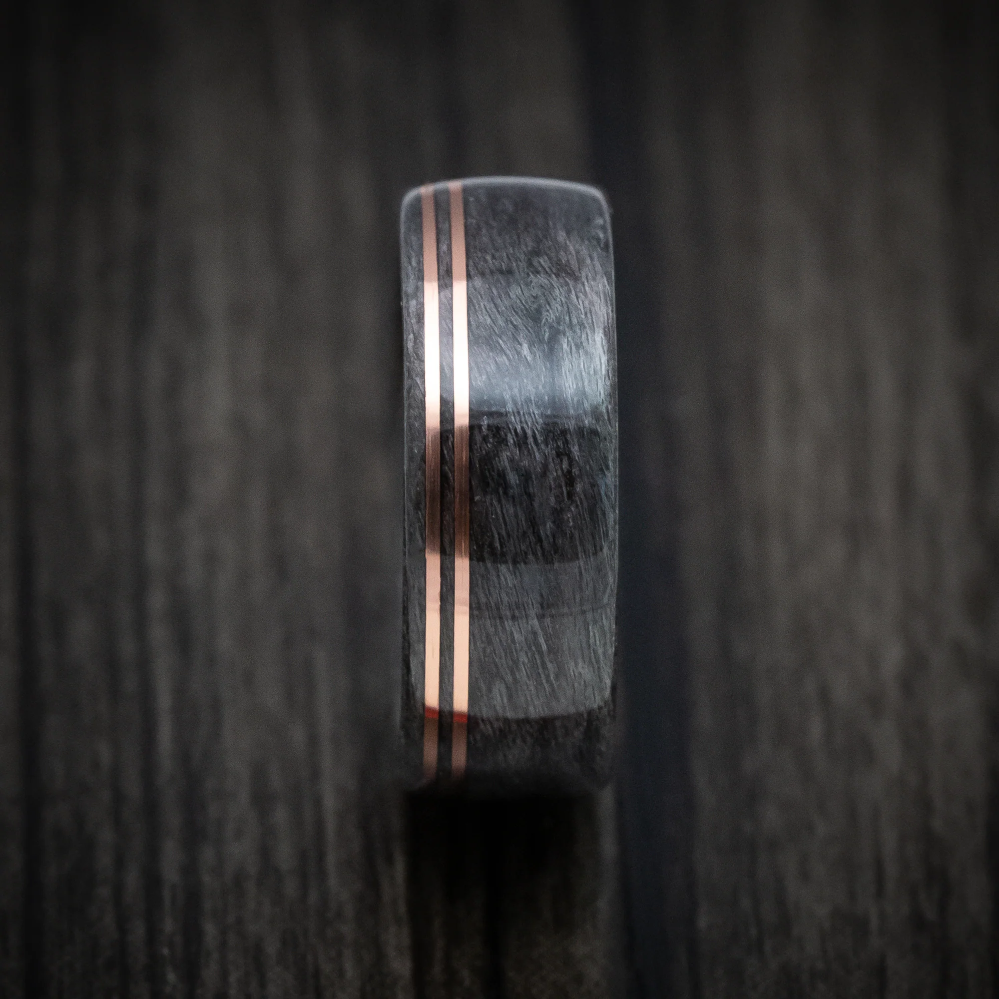 Solid Wood Men's Band with Copper Inlays - Image 3