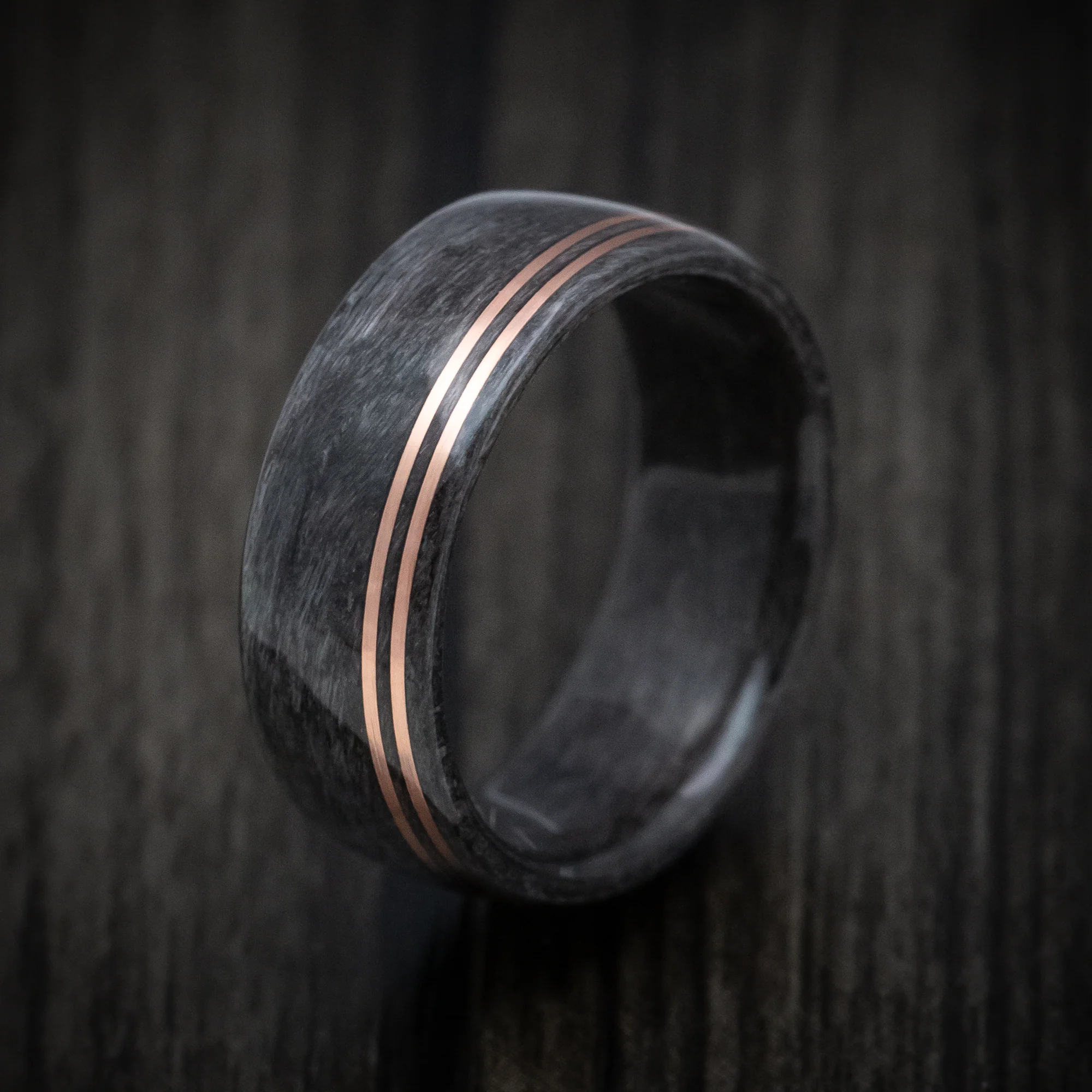 Solid Wood Men's Band with Copper Inlays - Image 4