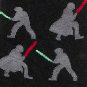 Star Wars Darth Vader and Luke Skywalker LIGHTSABER Battle Black Dress Socks and Darth Vader Lapel Pin Gift Set - Image 3