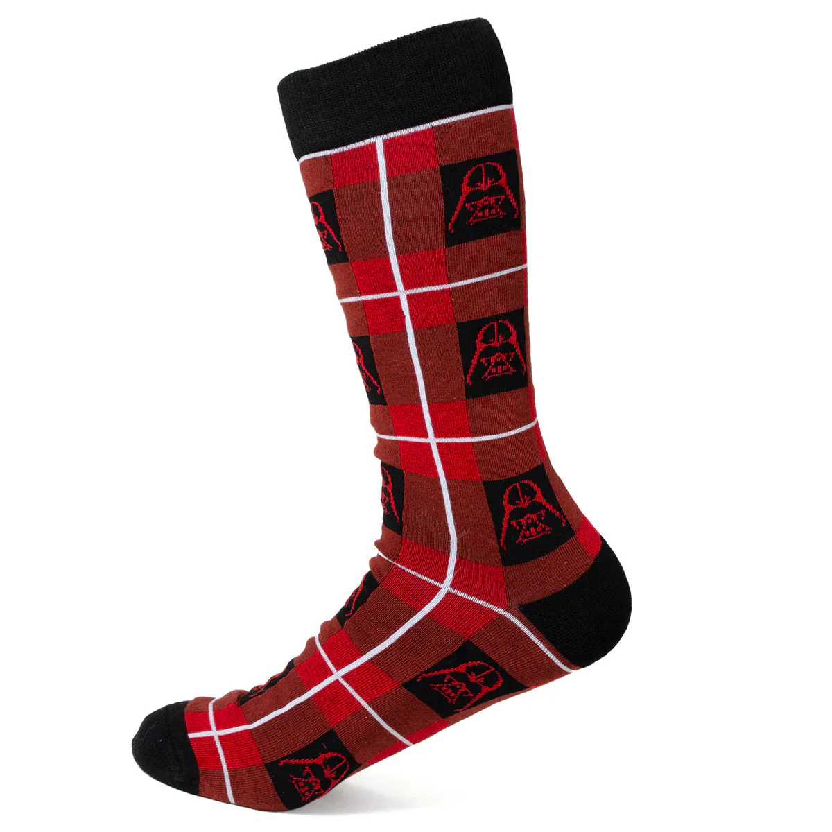 Star Wars Darth Vader Black and Red Plaid Dress Socks and Imperial Crest Lapel Pin Gift Set - Image 2