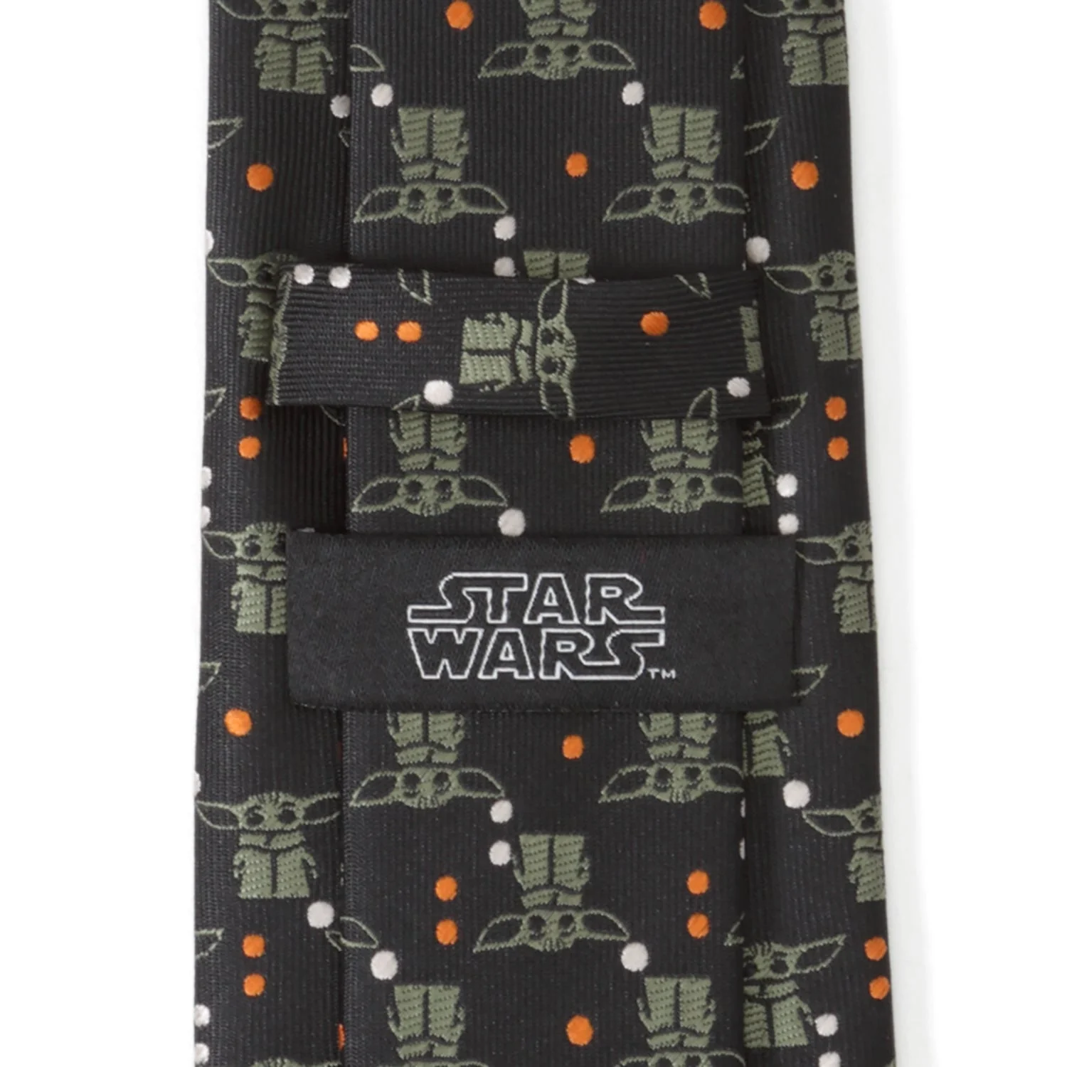 Star Wars Grogu Black and Orange Dotted Tie - Image 4