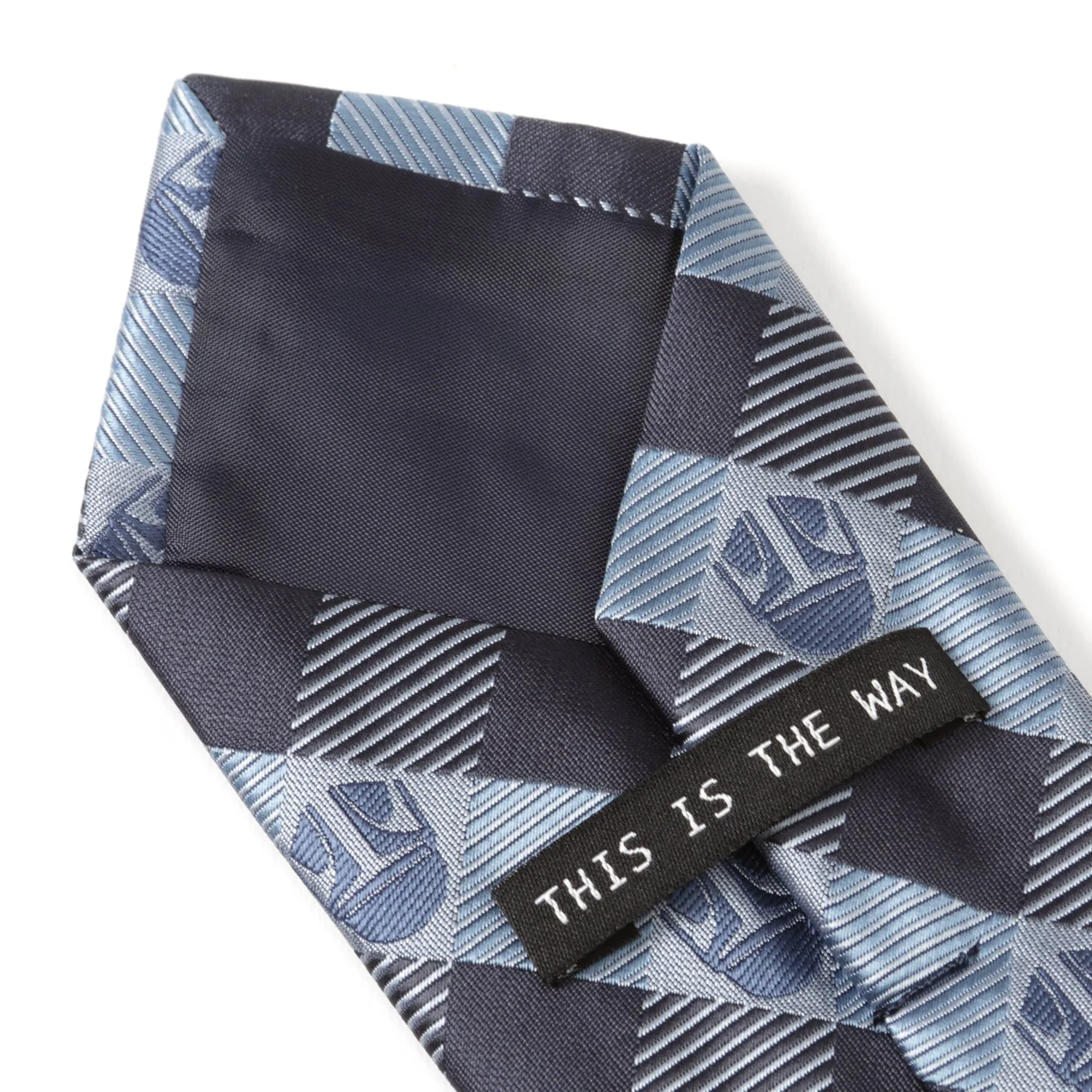Star Wars Mandalorian Blue and Black Plaid Tie - Image 7