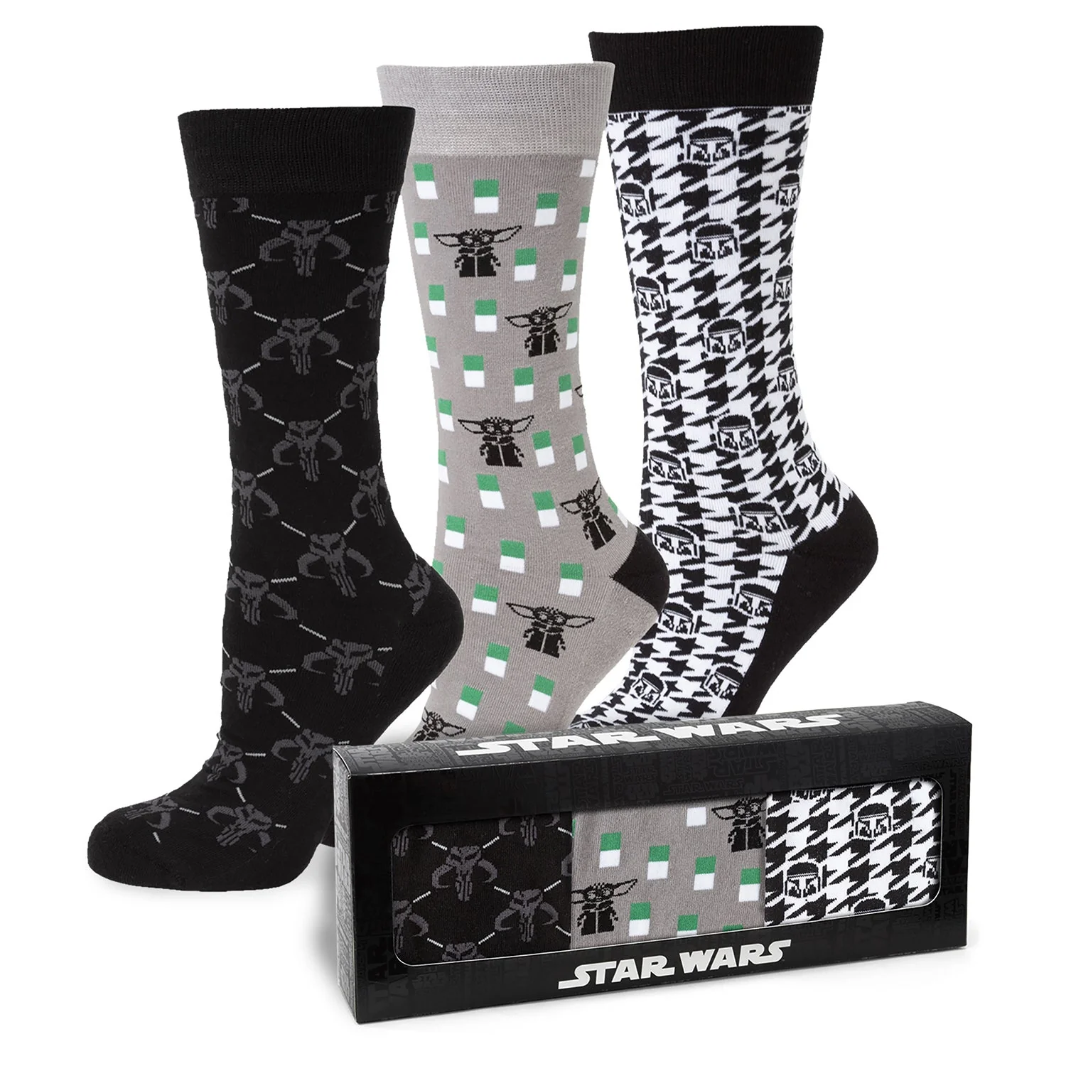 Star Wars Mandalorian Dress Socks 3-Pack and Mythosaur Lapel Pin Gift Set - Image 2