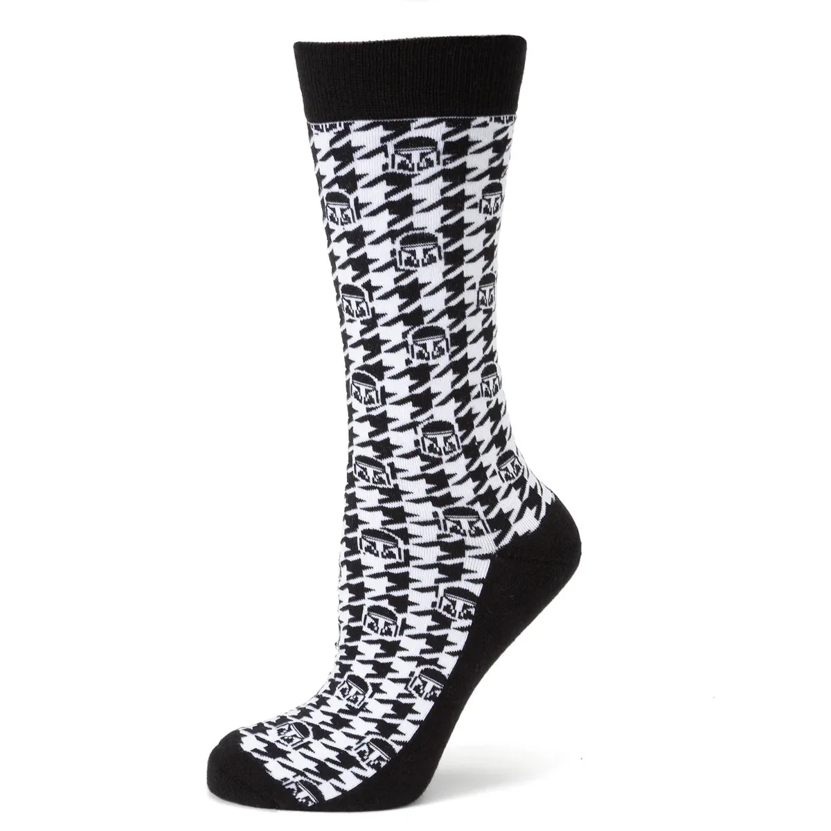 Star Wars Mandalorian Houndstooth Black and White Dress Socks and Lapel Pin Gift Set - Image 2
