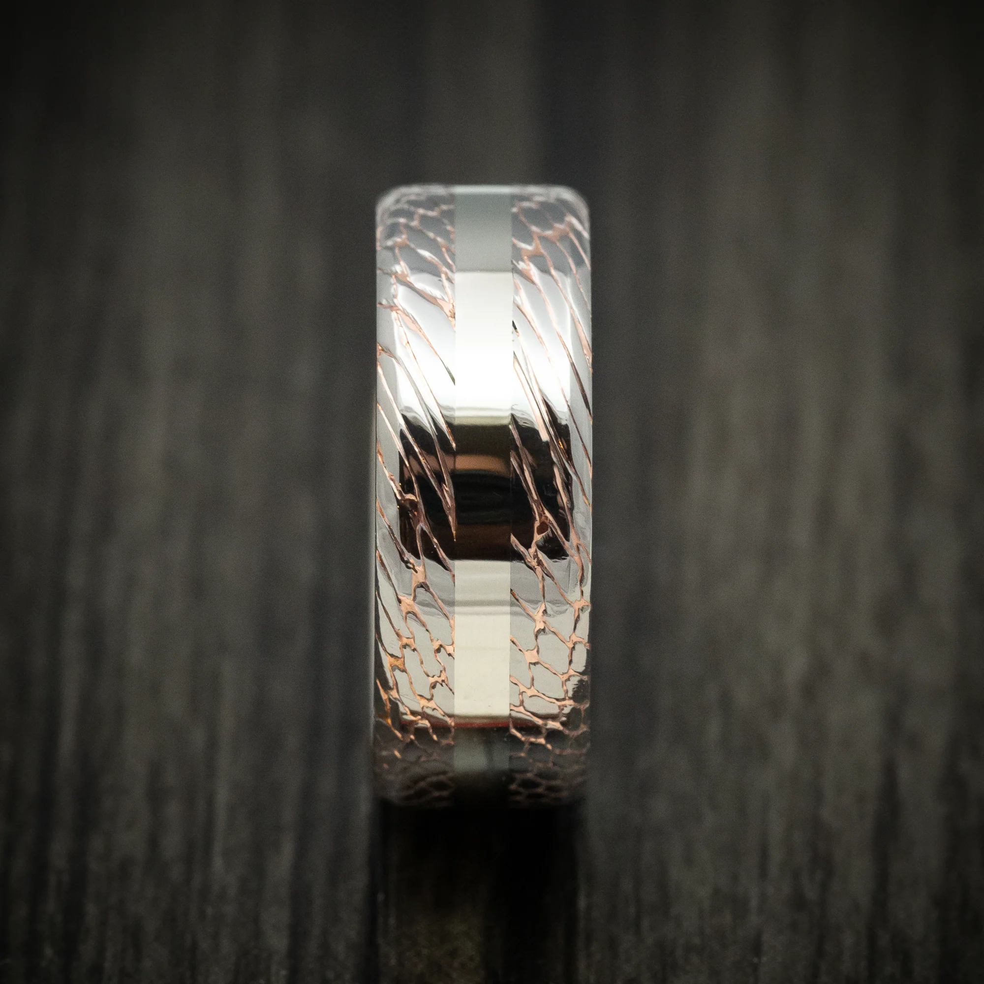 Superconductor and White Gold Men's Ring Custom Made Band - Image 3