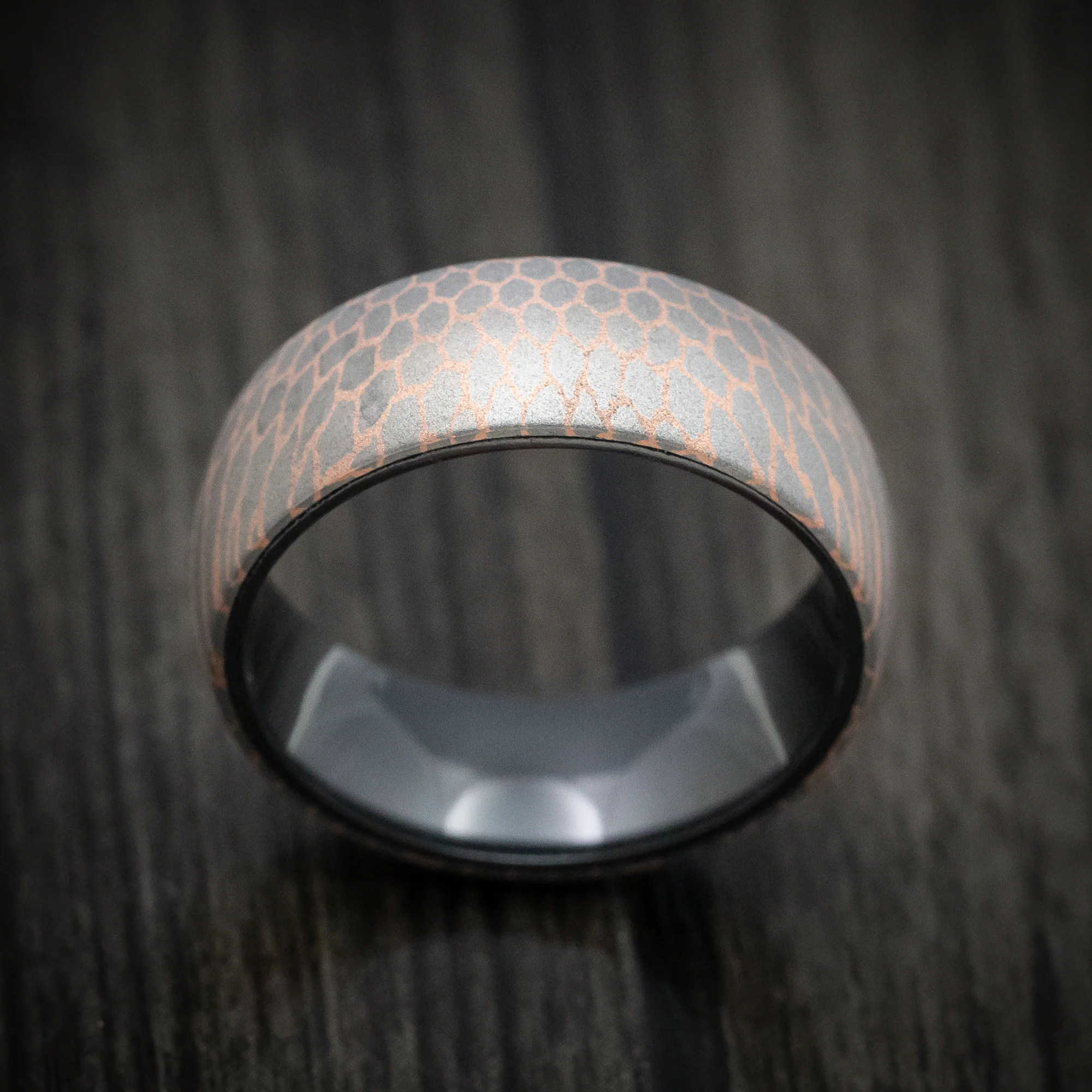 Superconductor Men's Ring with Black Zirconium Sleeve Custom Made Band - Image 2