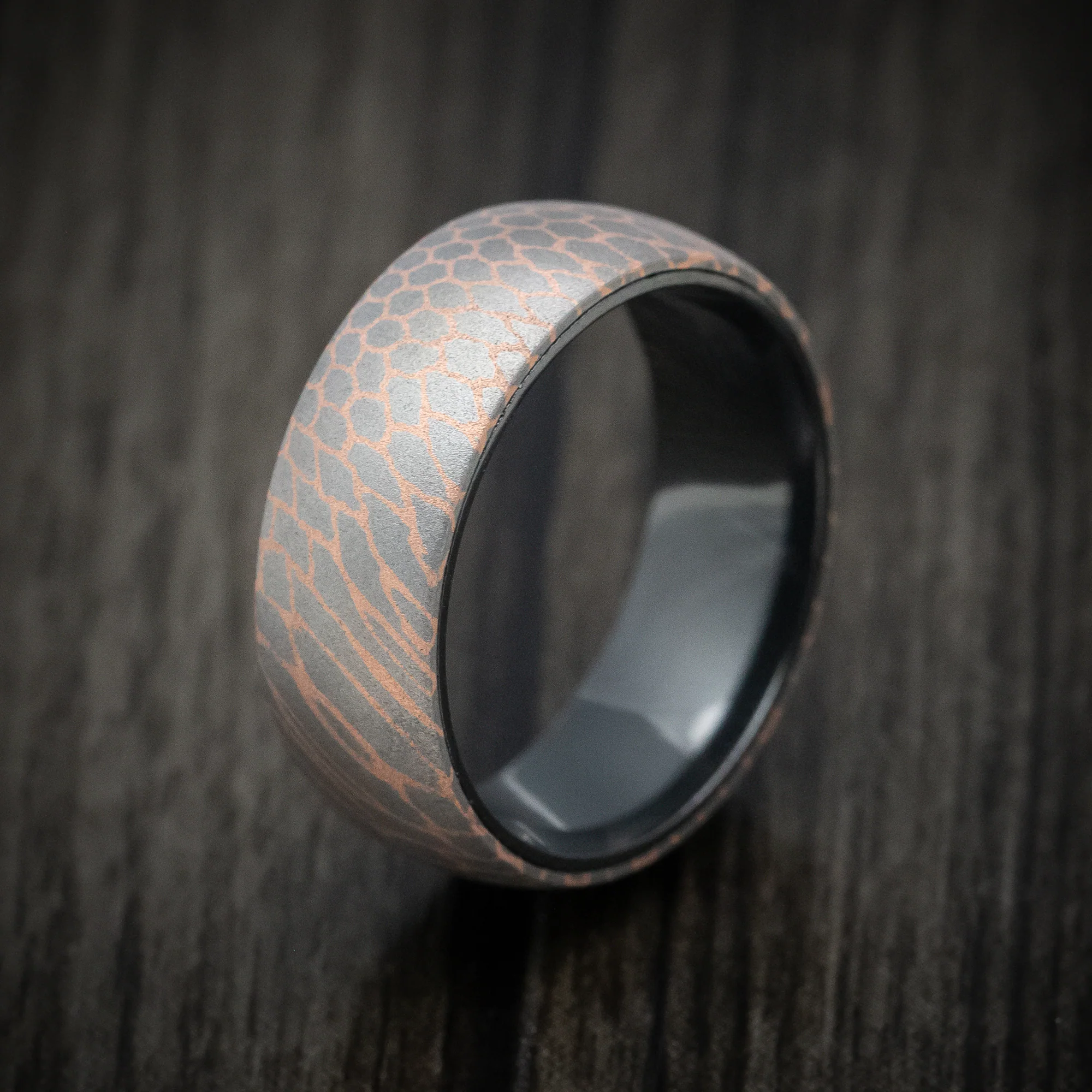 Superconductor Men's Ring with Black Zirconium Sleeve Custom Made Band - Image 4