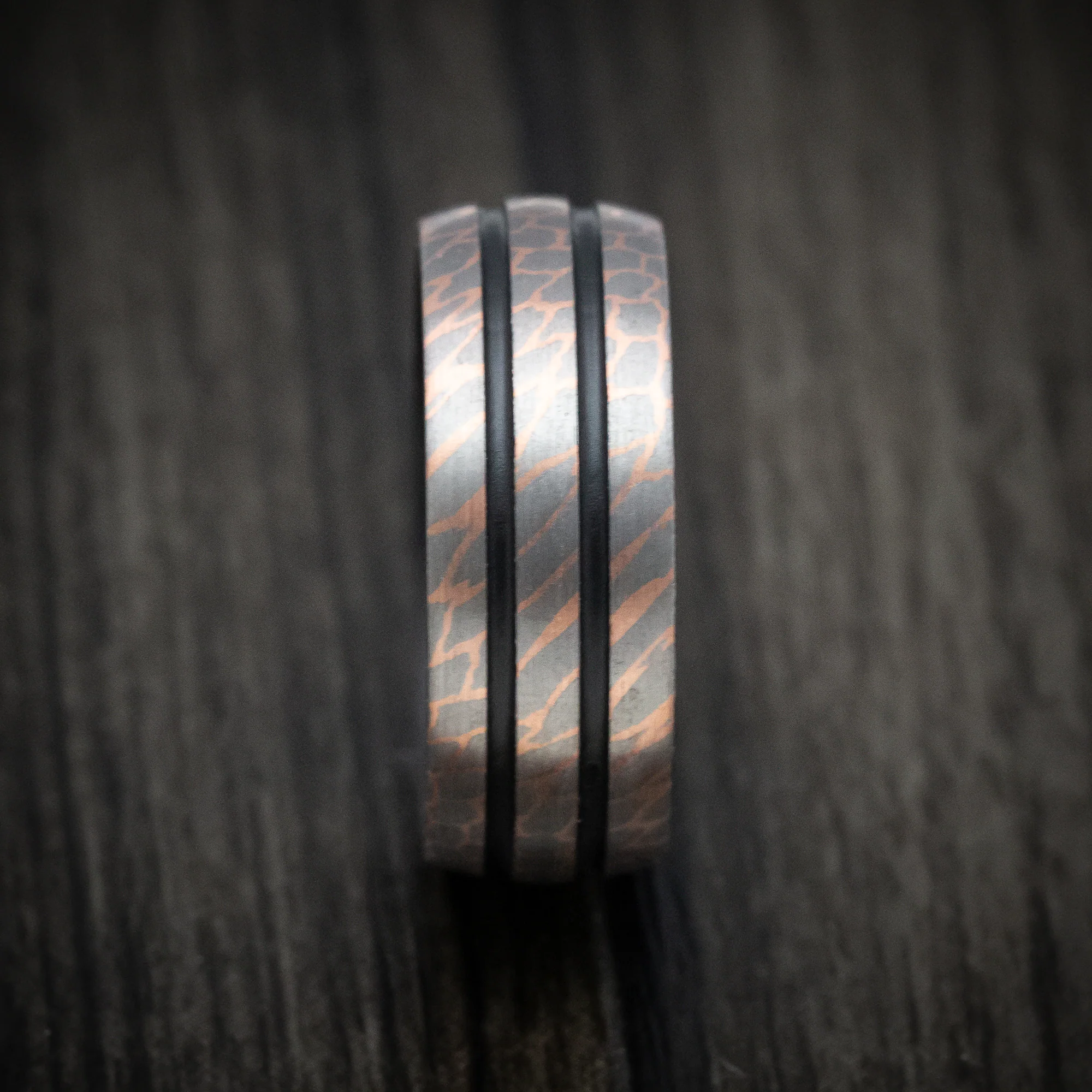Superconductor Men's Ring with Cerakote Sleeve and Inlays Custom Made Band - Image 3
