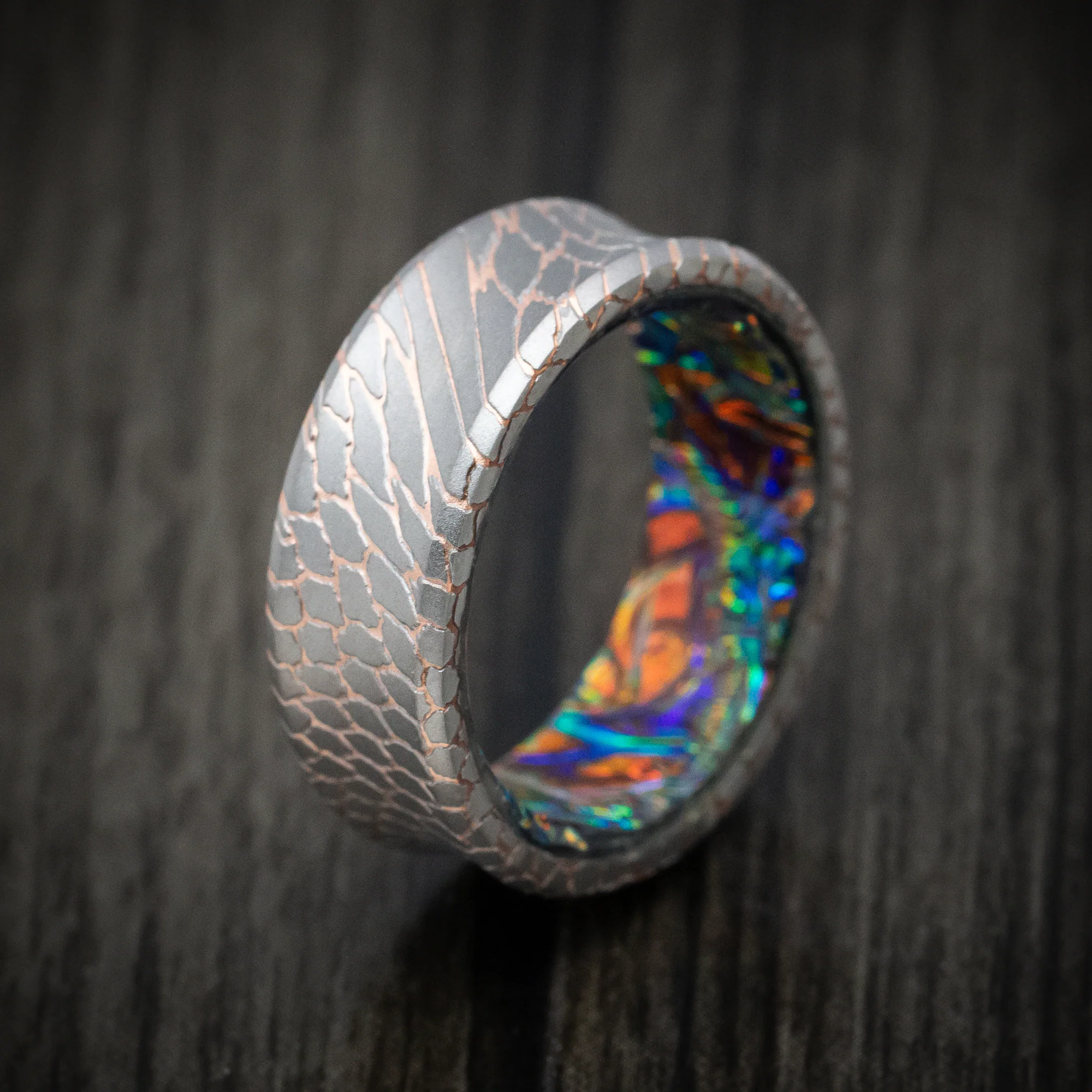 Superconductor Men's Ring with Dichrolam Sleeve Custom Made Band - Image 4