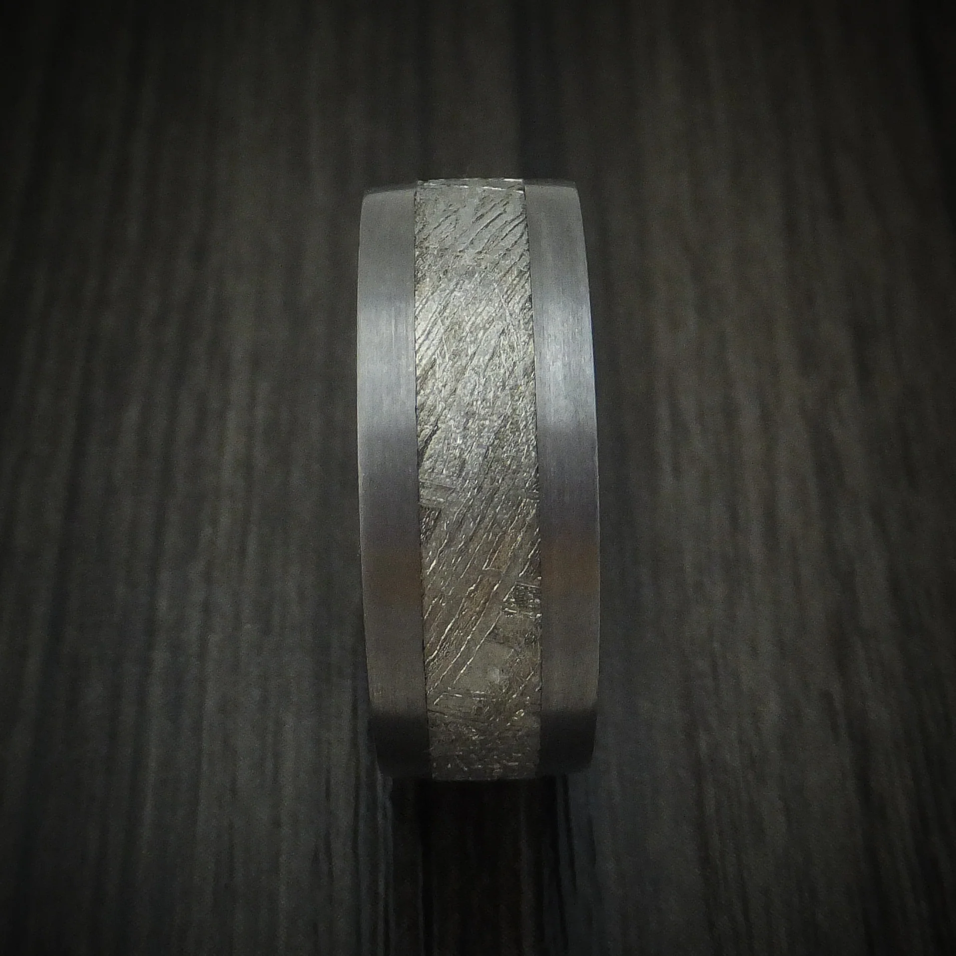 Tantalum and Meteorite Custom Made Men's Ring - Image 3