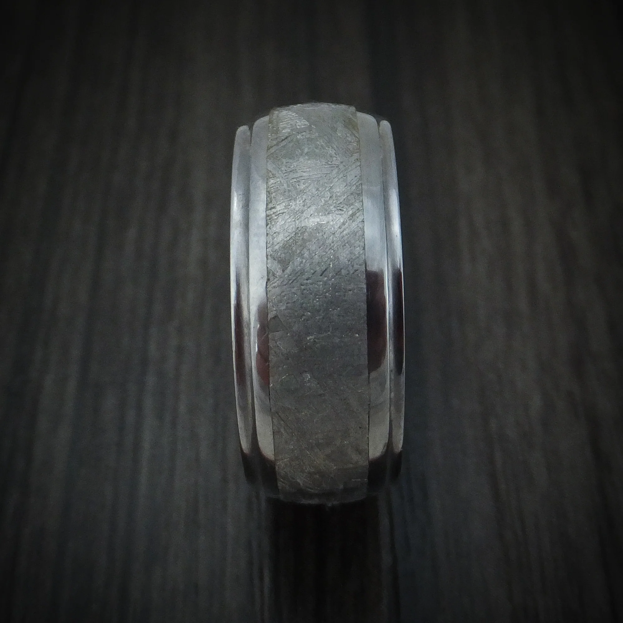 Tantalum and Meteorite Custom Made Men's Ring - Image 3