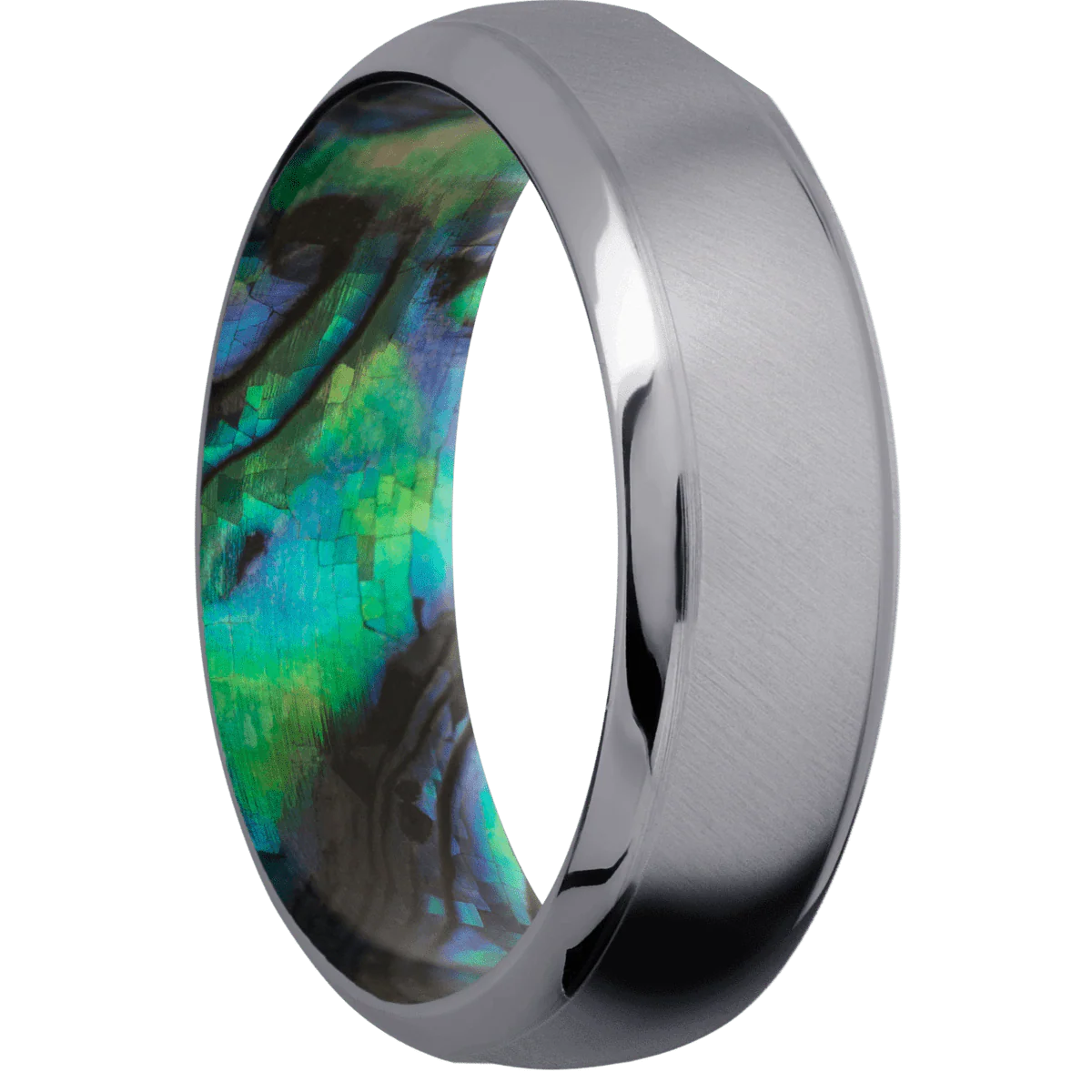 Tantalum + Anglesatin , Polish Finish + Abalone