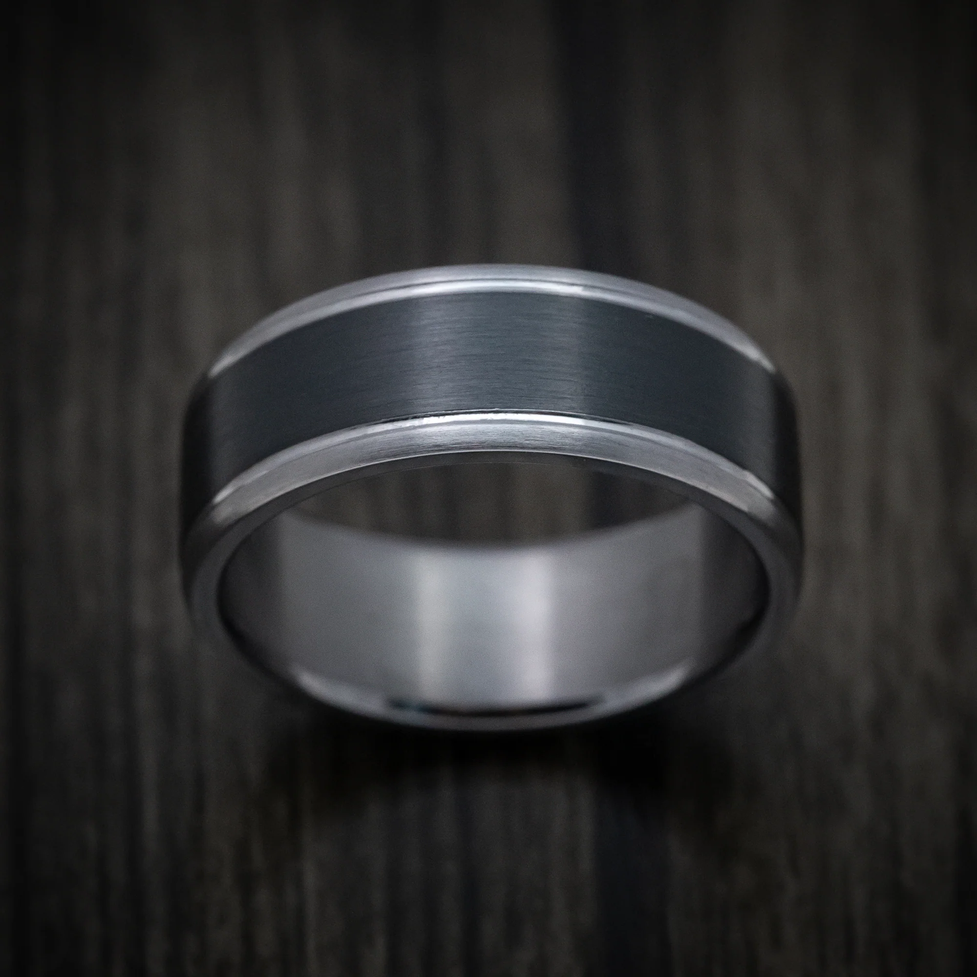 Tantalum Band with Carbon Fiber Inlay Custom Made Men's Ring - Image 2