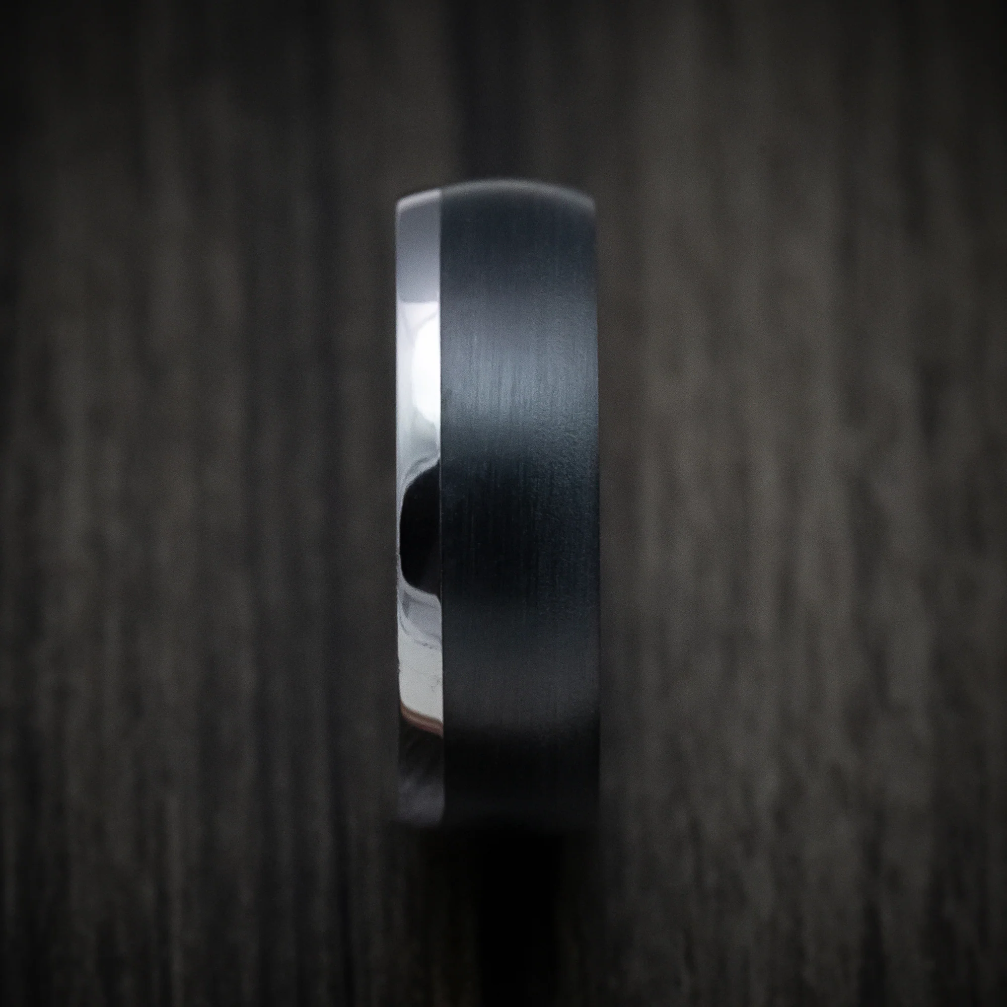 Tantalum Band with Carbon Fiber Inlay Custom Made Men's Ring - Image 3