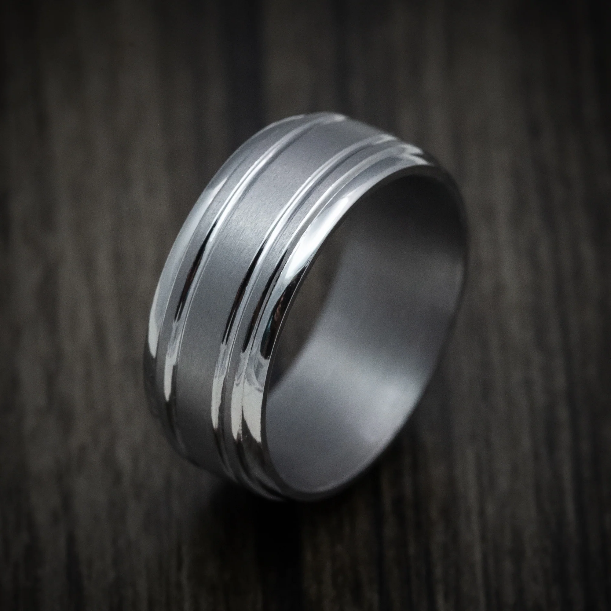 Tantalum Band with Satin Finish Custom Made Men's Ring - Image 4