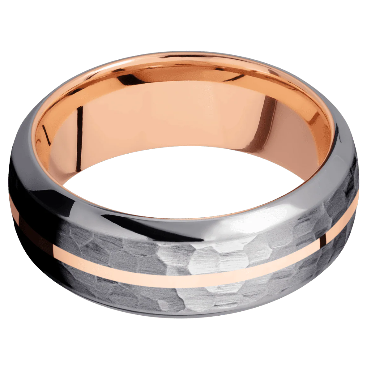 Tantalum + Hammer , Polish Finish + 14K Rose Gold - Image 3