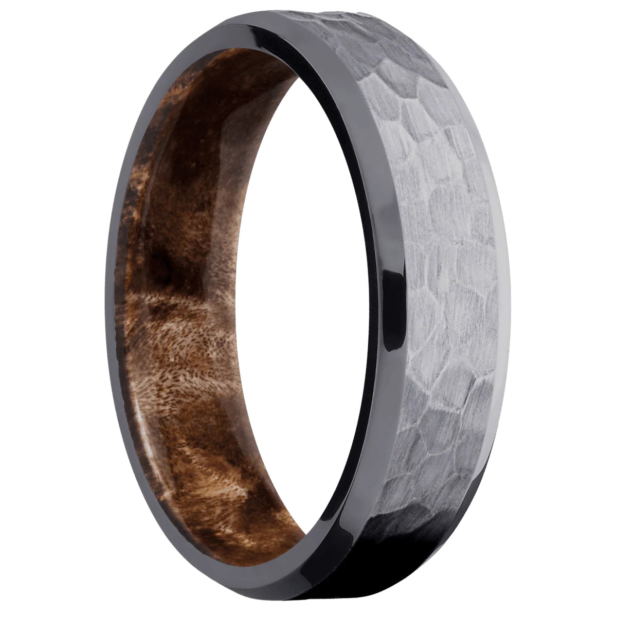 Tantalum + Hammer , Polish Finish + Maple Burl