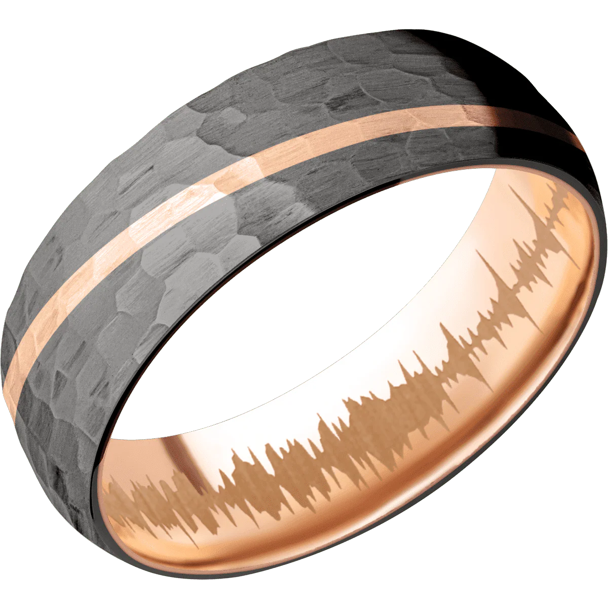 Tantalum Noir + Hammer Finish + 14K Rose Gold - Image 2