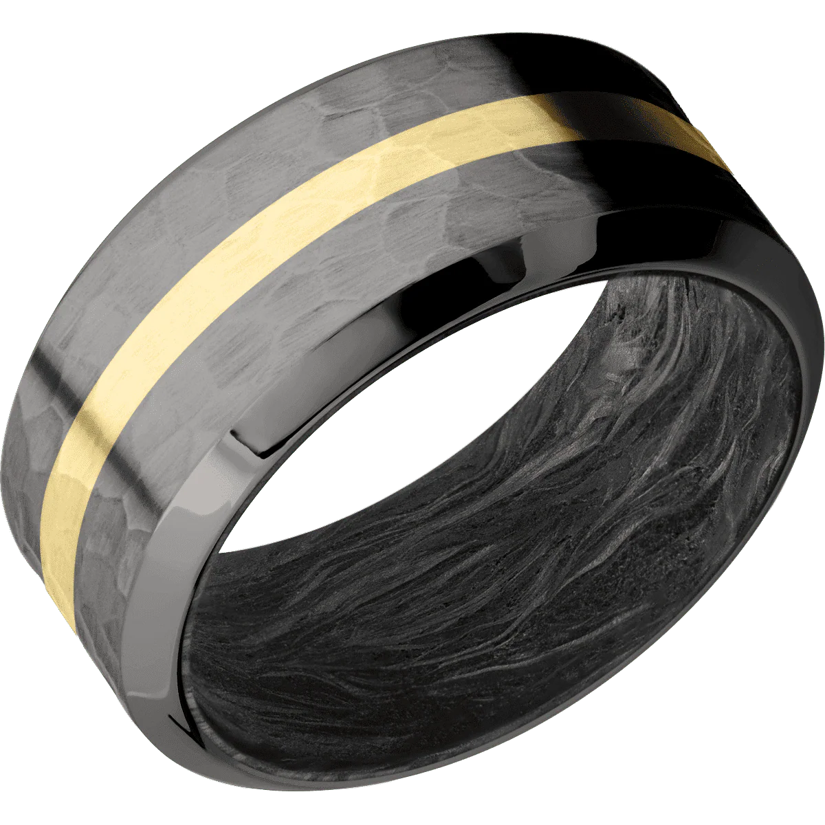 Tantalum Noir + Hammer , Polish Finish + Forged Carbon Fiber - Image 2