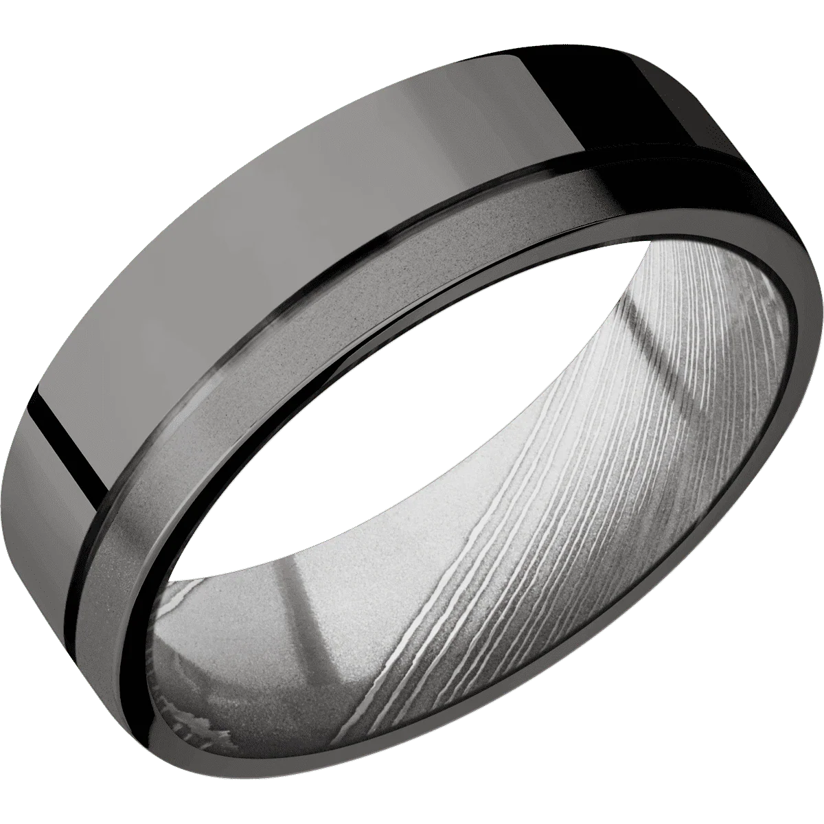 Tantalum Noir + Polish , Bead Finish + Damascus - Image 2